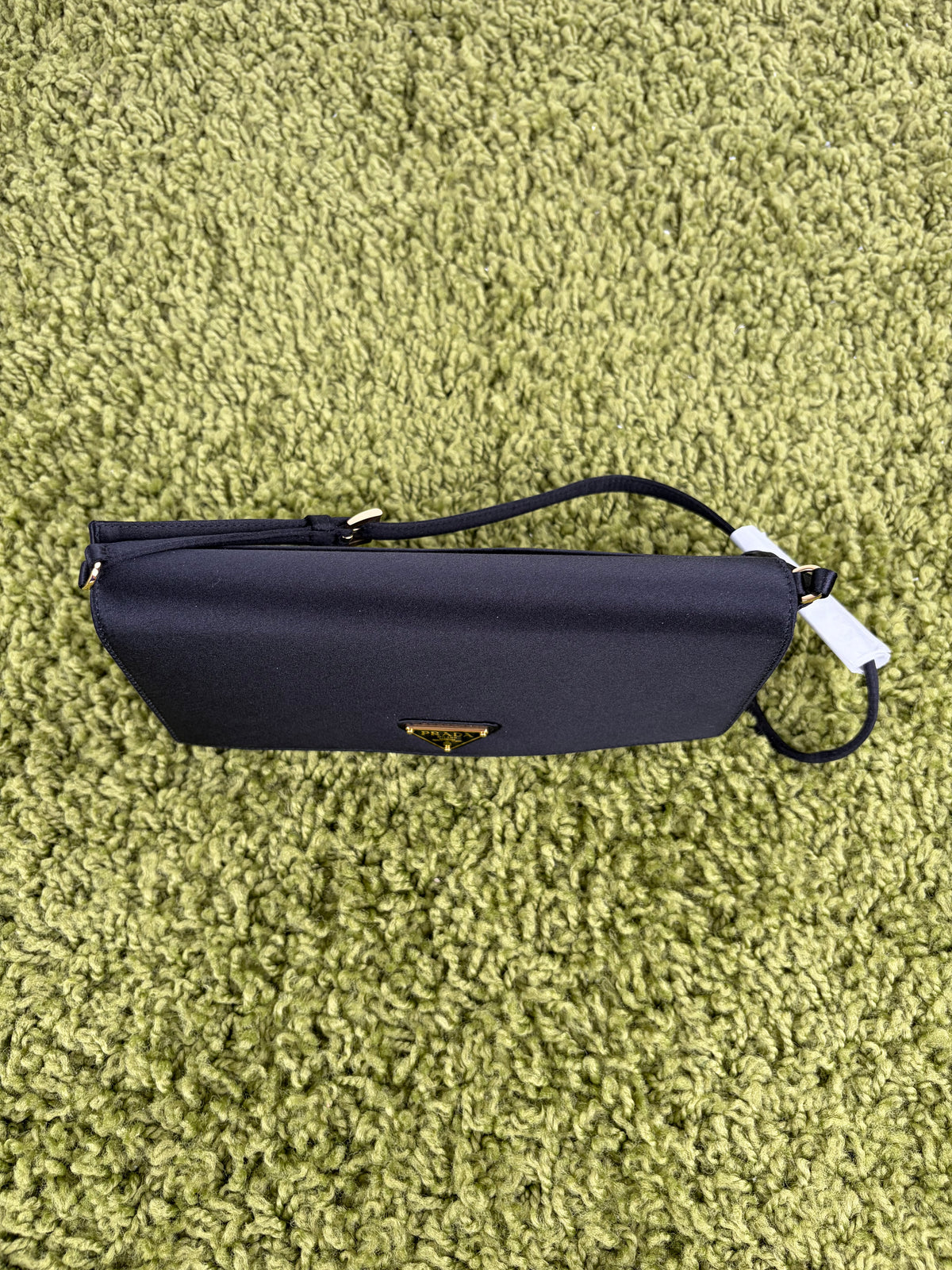 Borsa a spalla Prada Mini in raso Nero