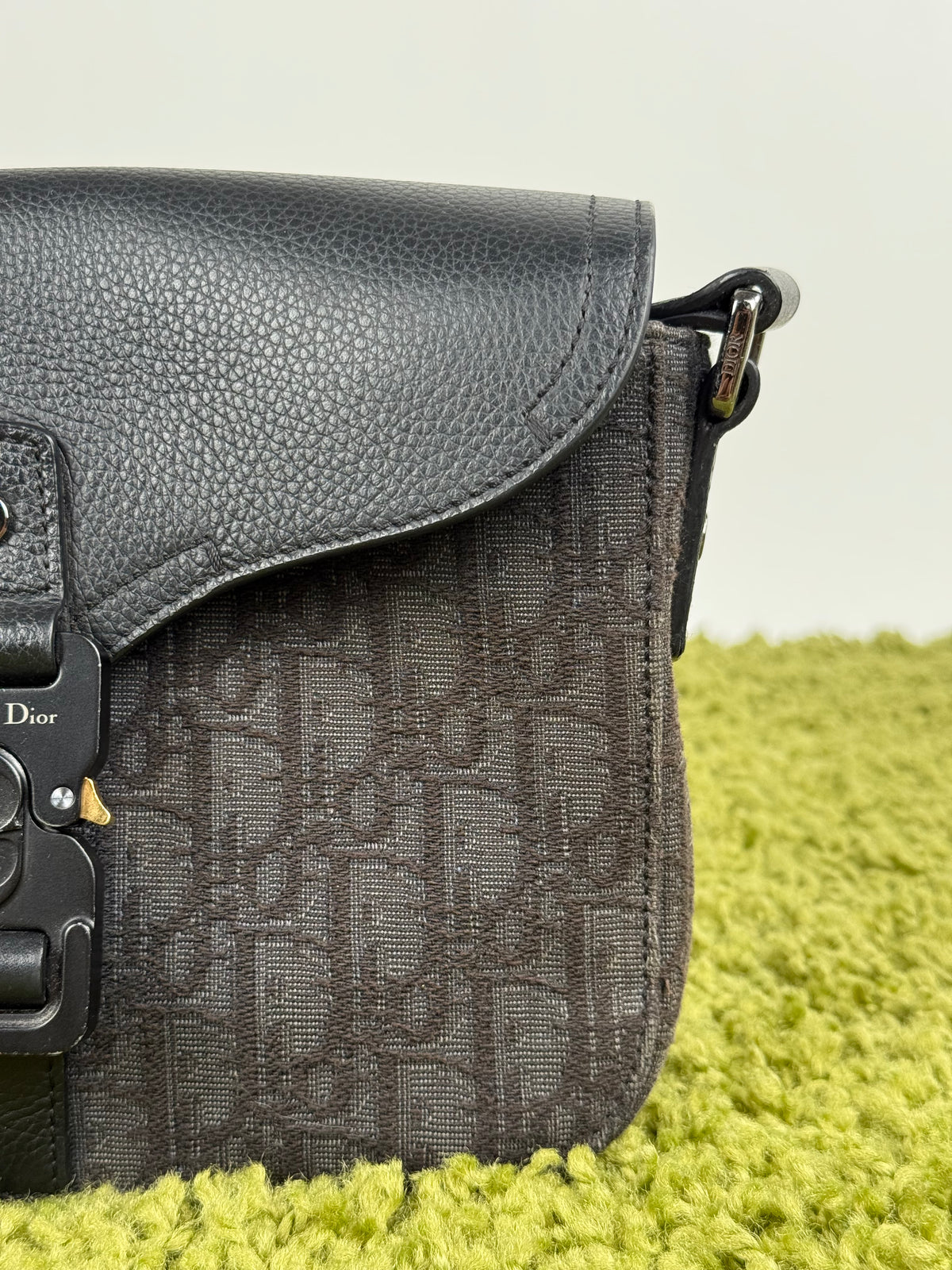 Borsa a tracolla piccola saddle Christian Dior Nero