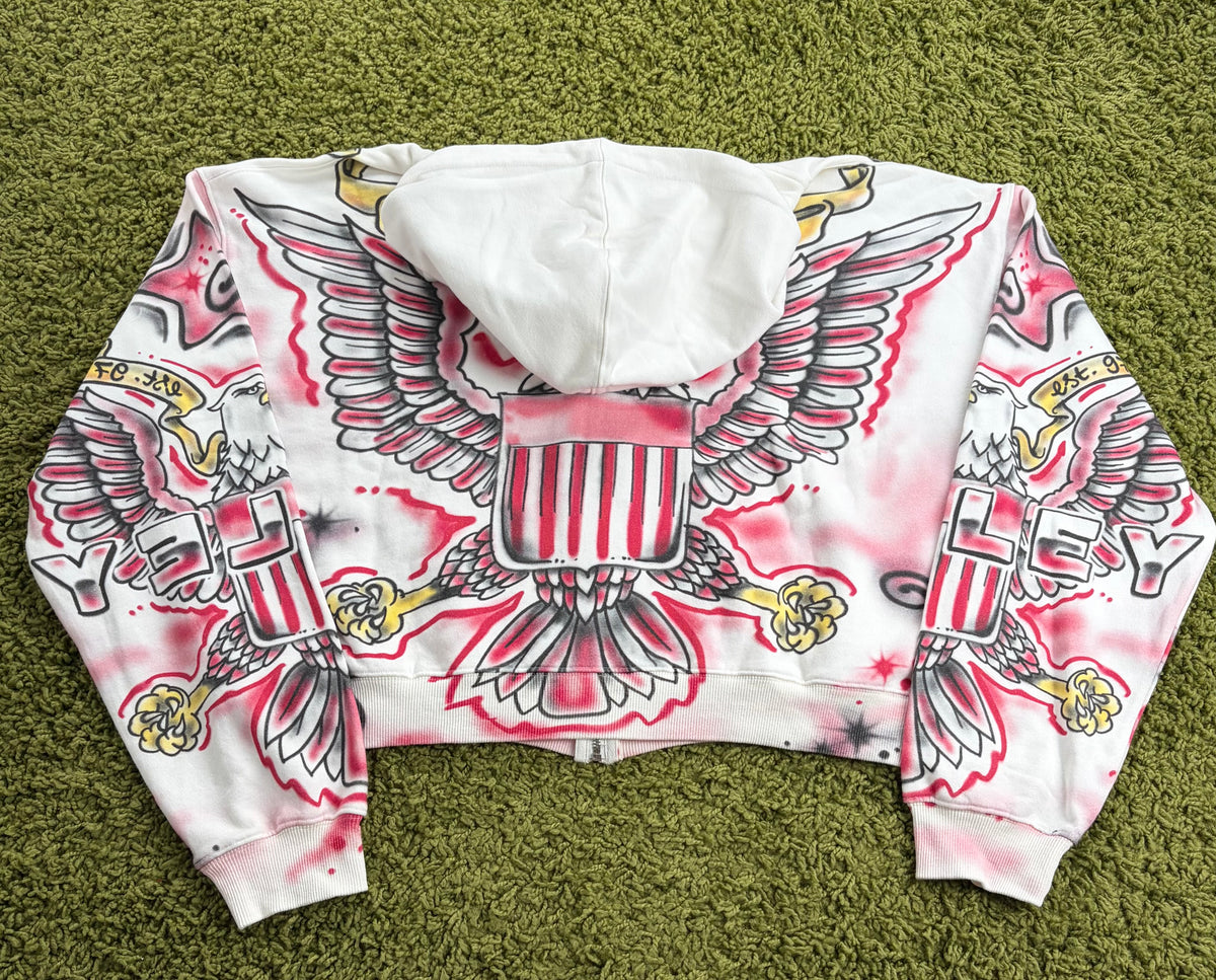Felpa Valley Dreams Flag zip Up Bianca Multicolor M