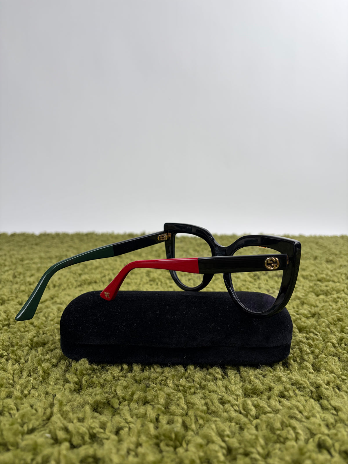 Occhiali Gucci Con montatura a farfalla in acetato nera Multicolor