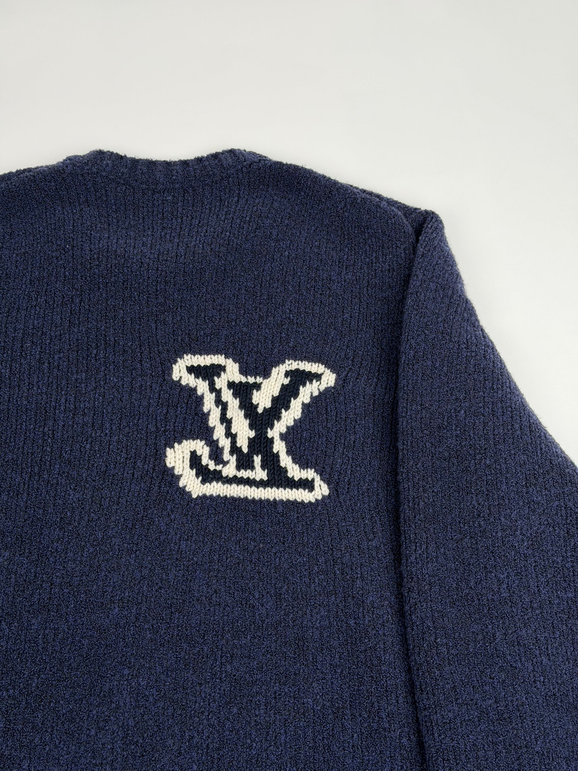 Maglione Louis Vuitton Size XXL blu e bianco