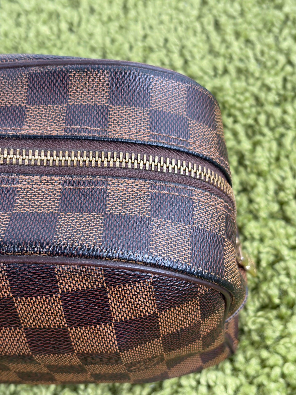 Beauty Case Louis Vuitton in tela Damier Marrone