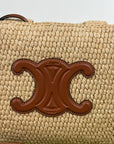 Borsa Celine Cabas Thais in rafia beige e marrone