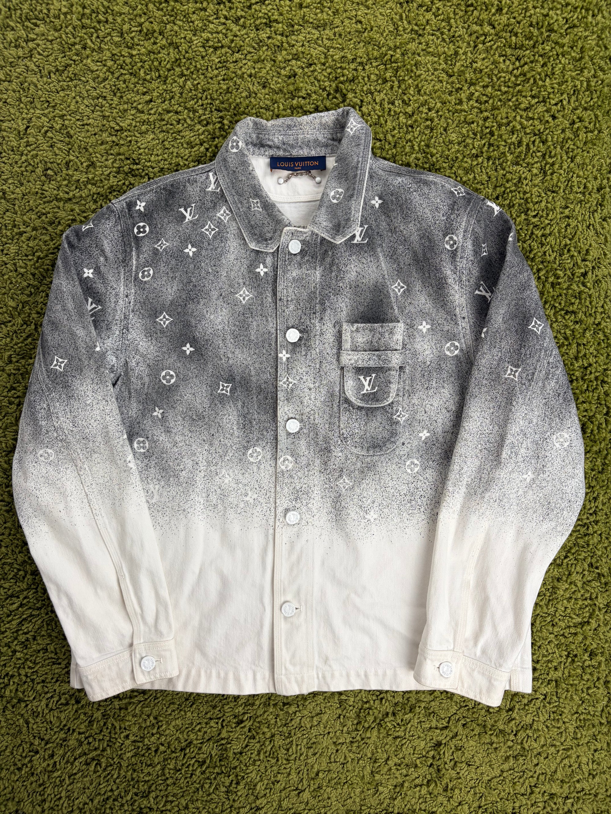 Giacca Louis vuitton Gradient Snowfall Size XL bianca e grigia