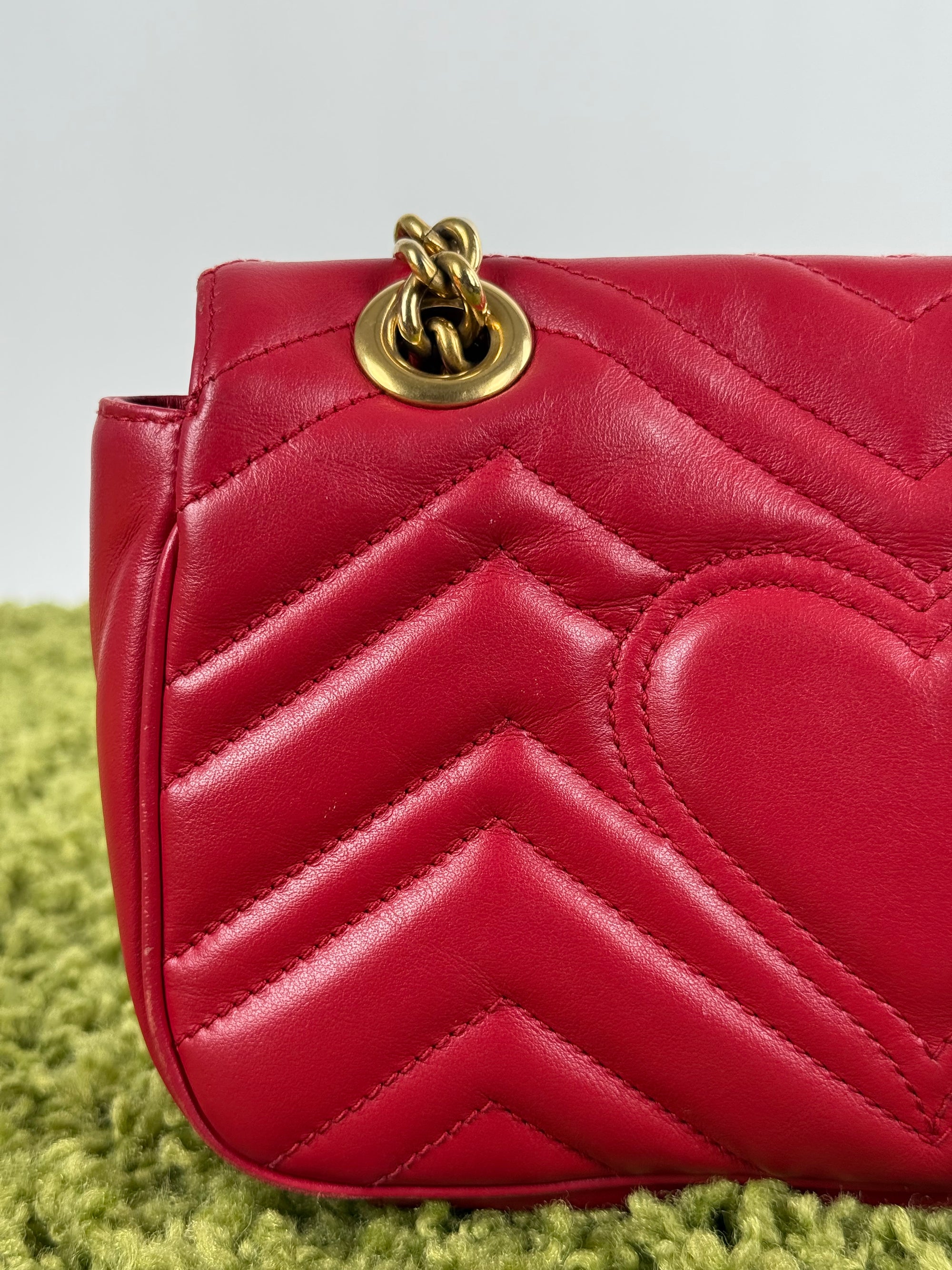 Borsa Pearly Marmont Flap a tracolla Gucci Rossa