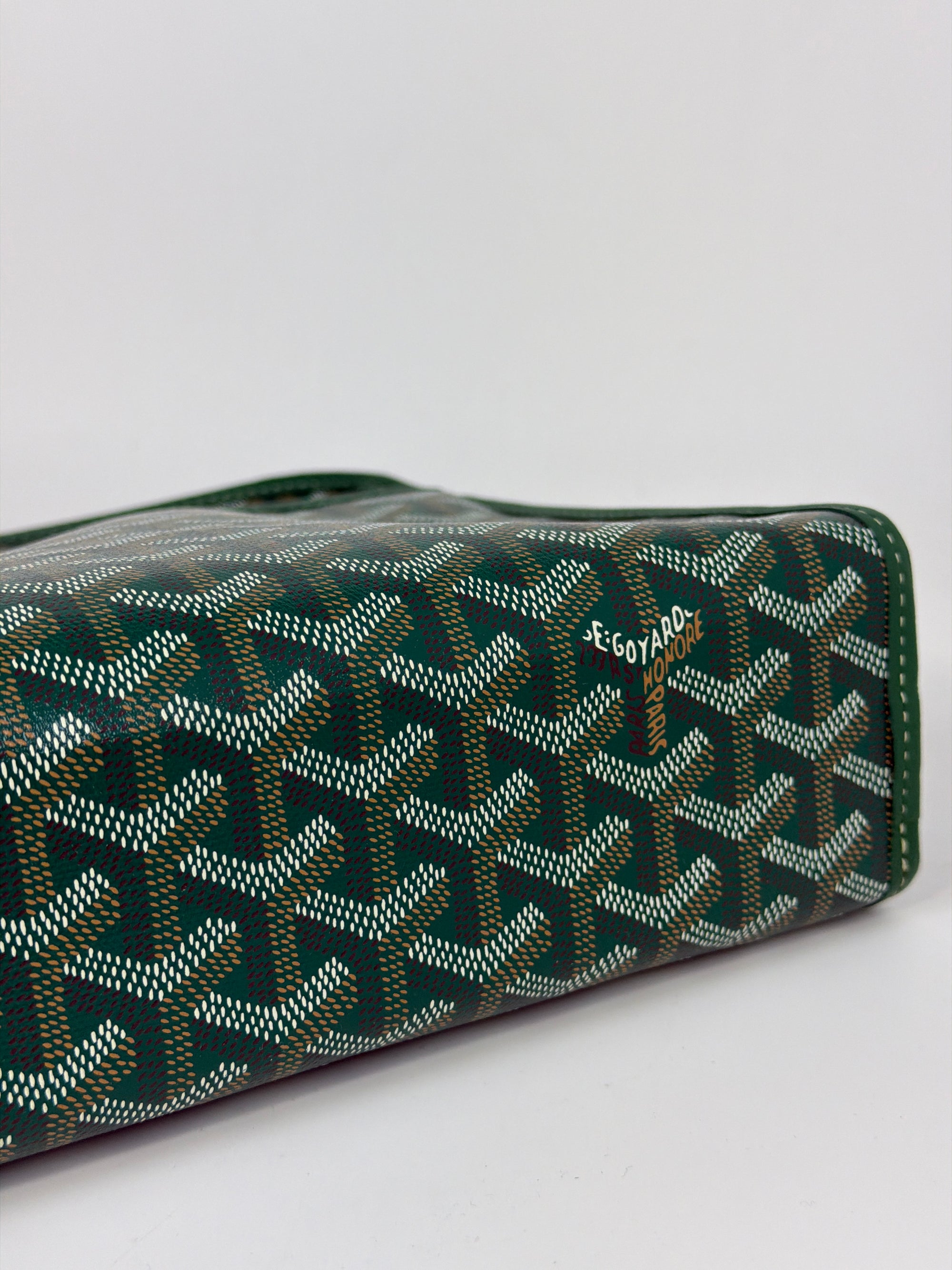 pochette Goyard misura GM verde e arancione
