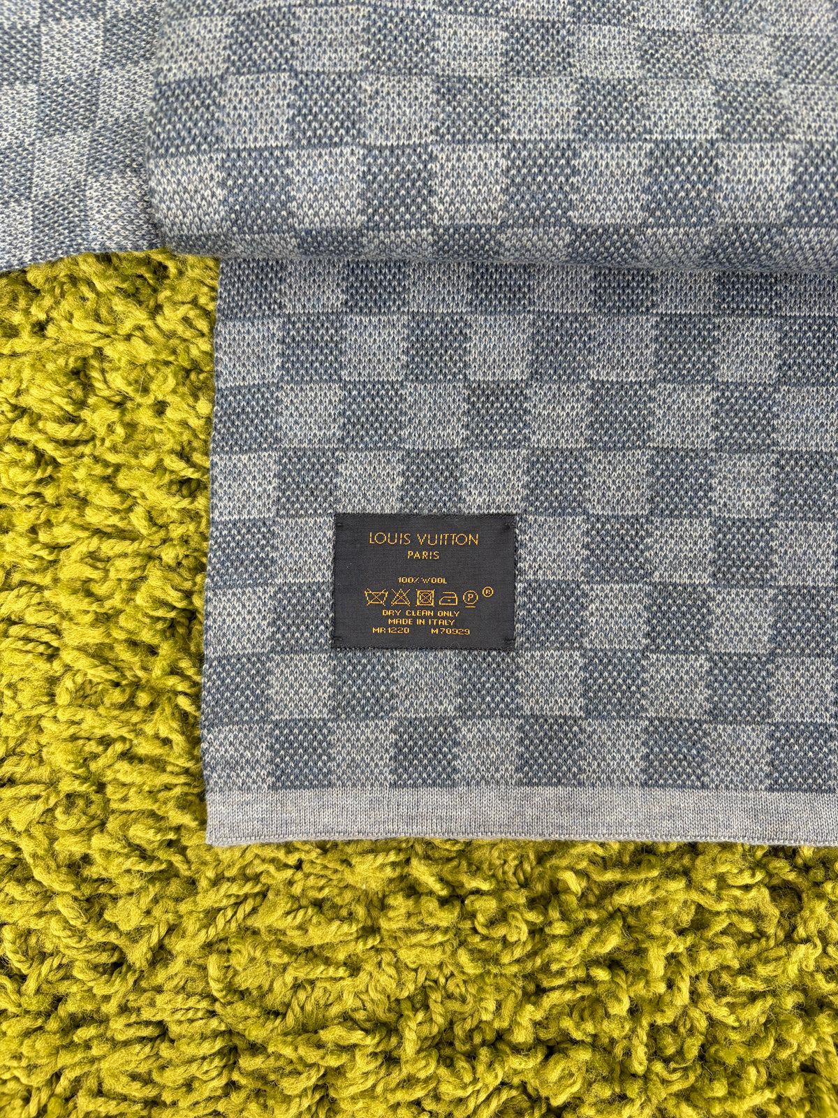 Sciarpa in Lana Louis Vuitton con motivi a scacchi Damier Grigio