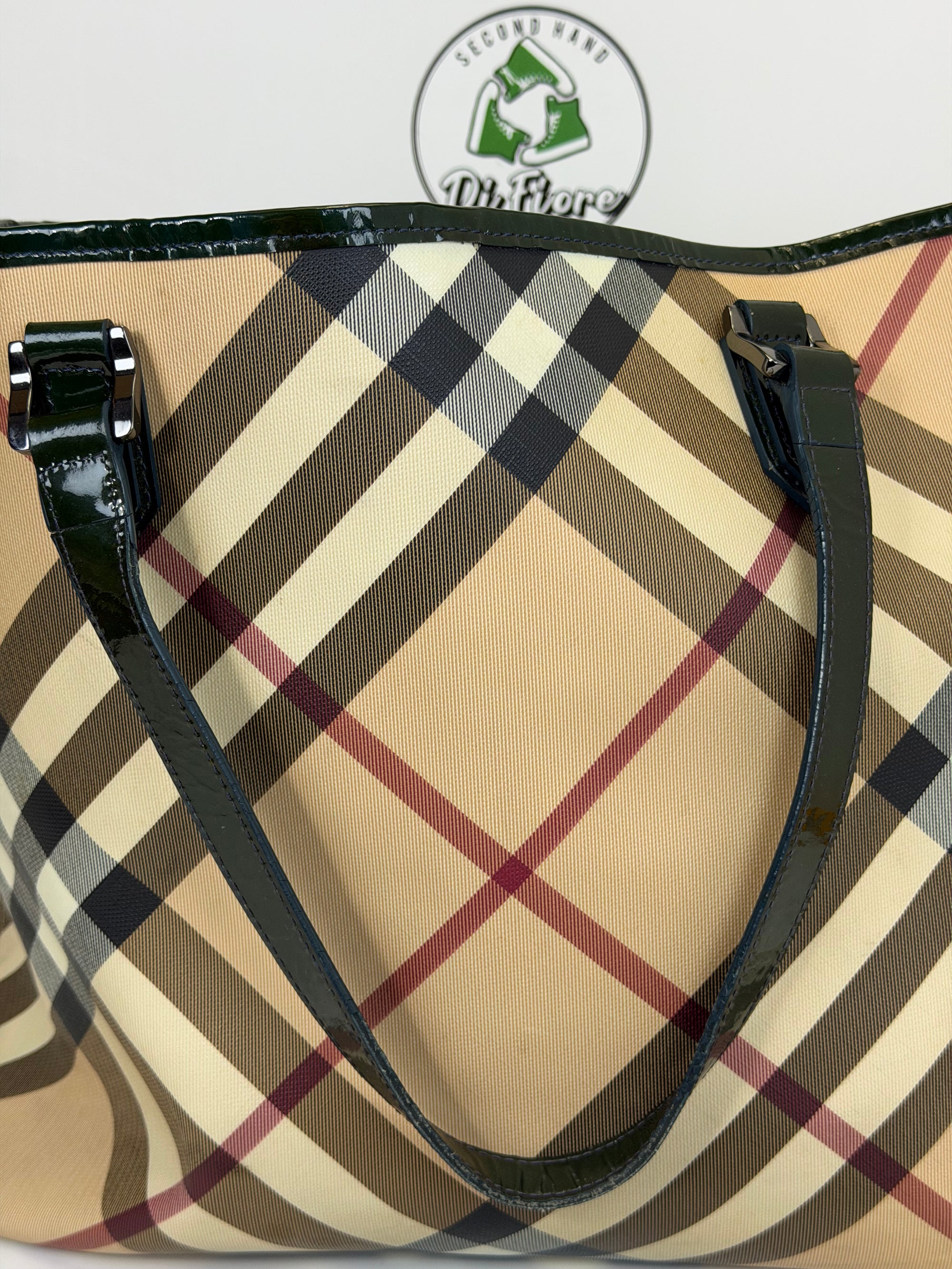 Borsa Burberry beige e verde