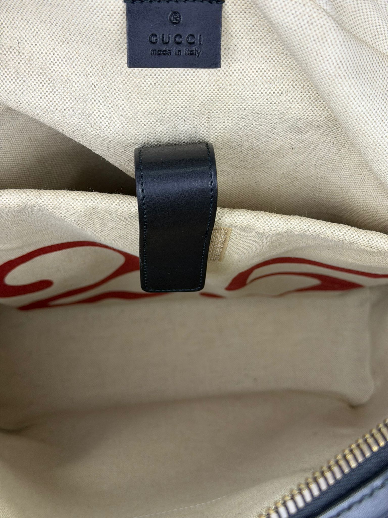 zaino Gucci beige rosso e blu