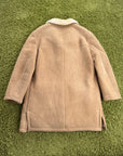Montone con collo in shearling e bottoni incisi Prada Beige 40