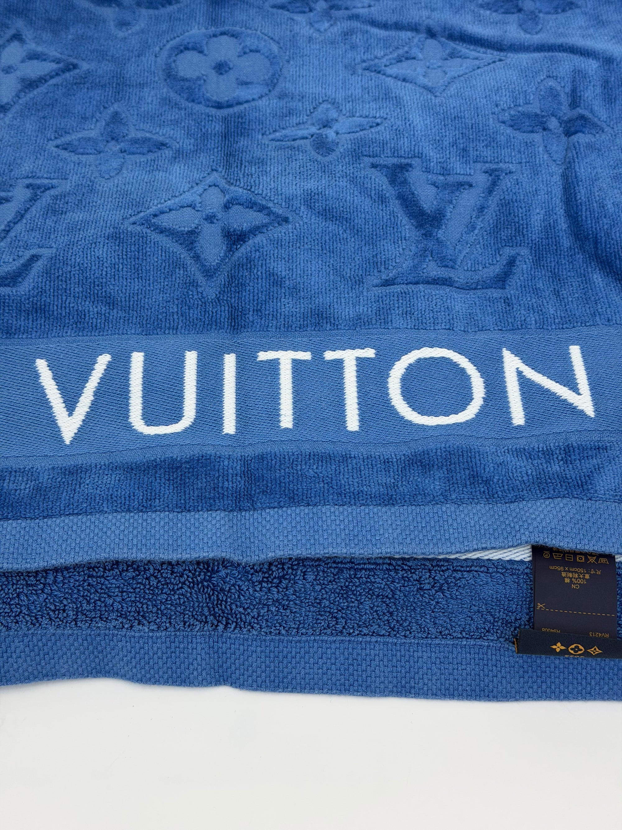 Asciugamano Louis Vuitton blu e bianco