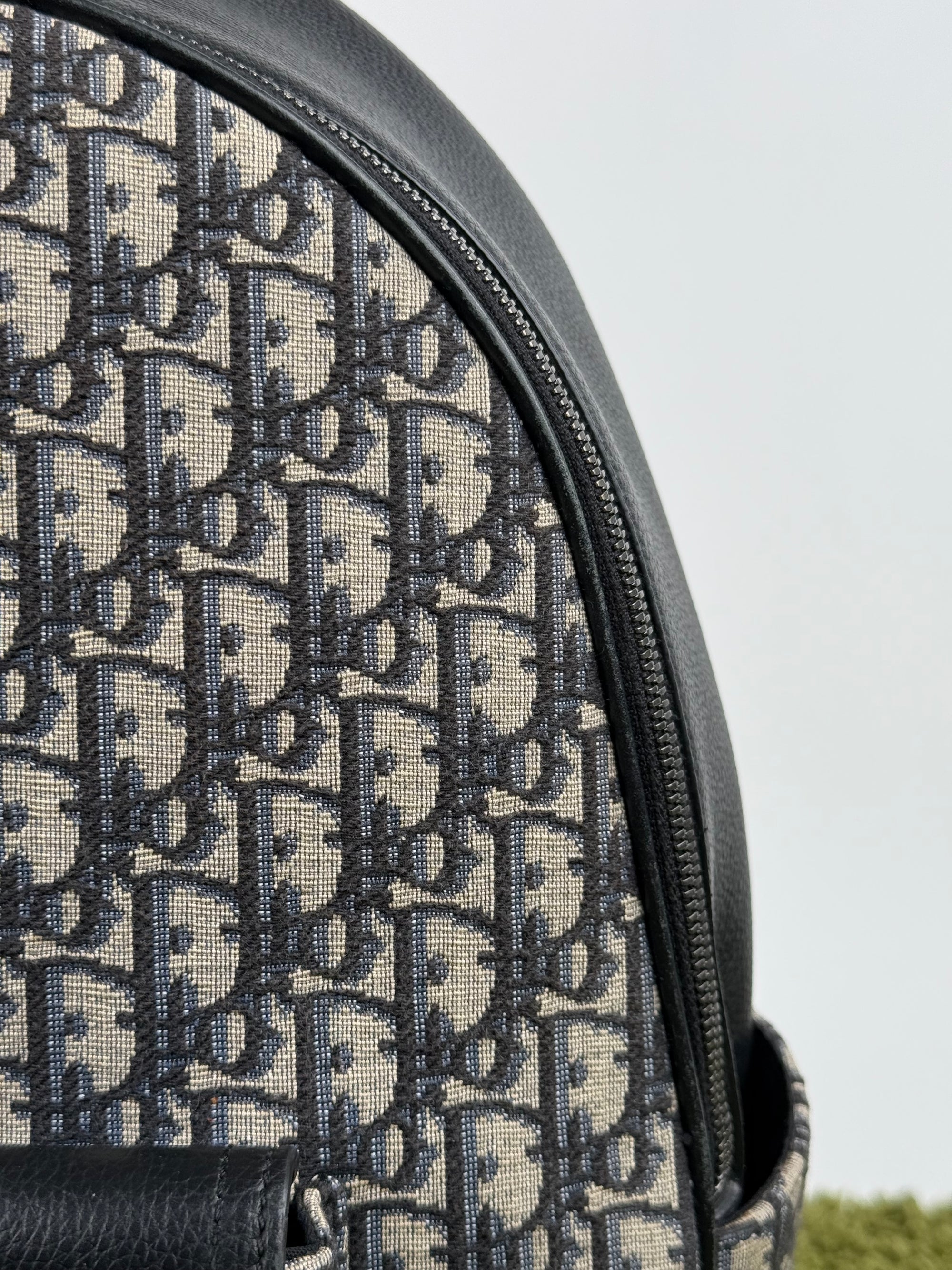 Zaino Dior Saddle In Jacquard e pelle di Vitello Grigio
