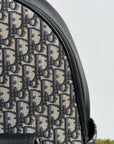Zaino Dior Saddle In Jacquard e pelle di Vitello Grigio