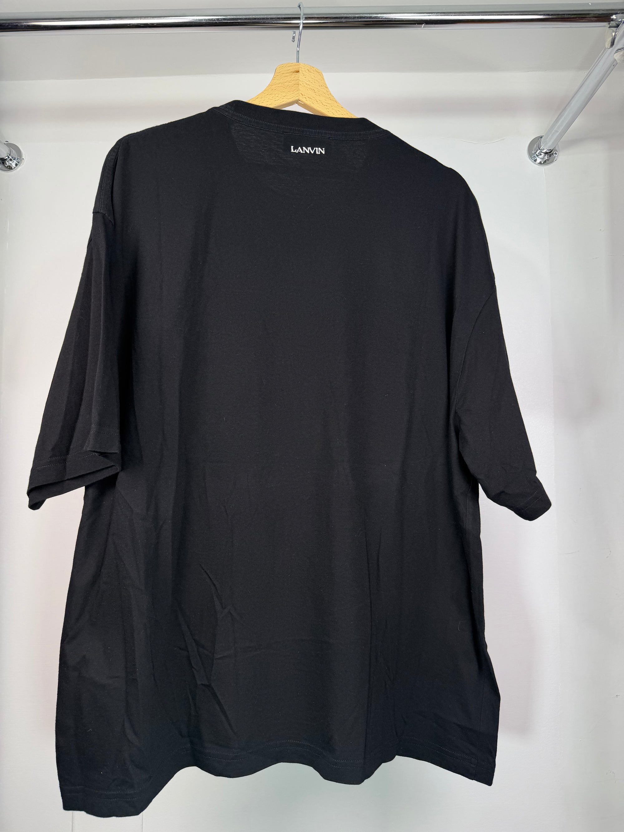 T shirt Lanvin Size XL nera arancione e blu