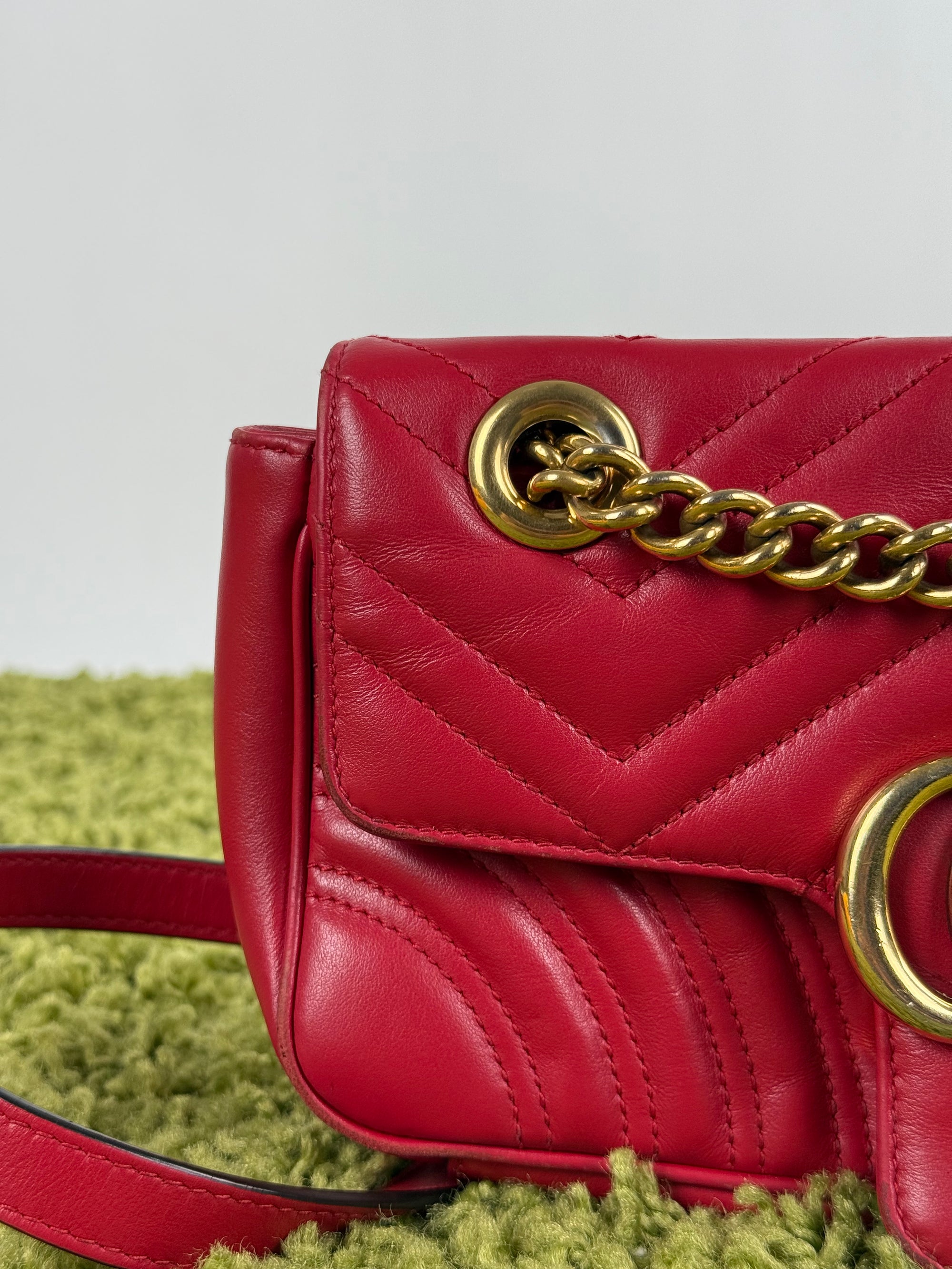 Borsa Pearly Marmont Flap a tracolla Gucci Rossa