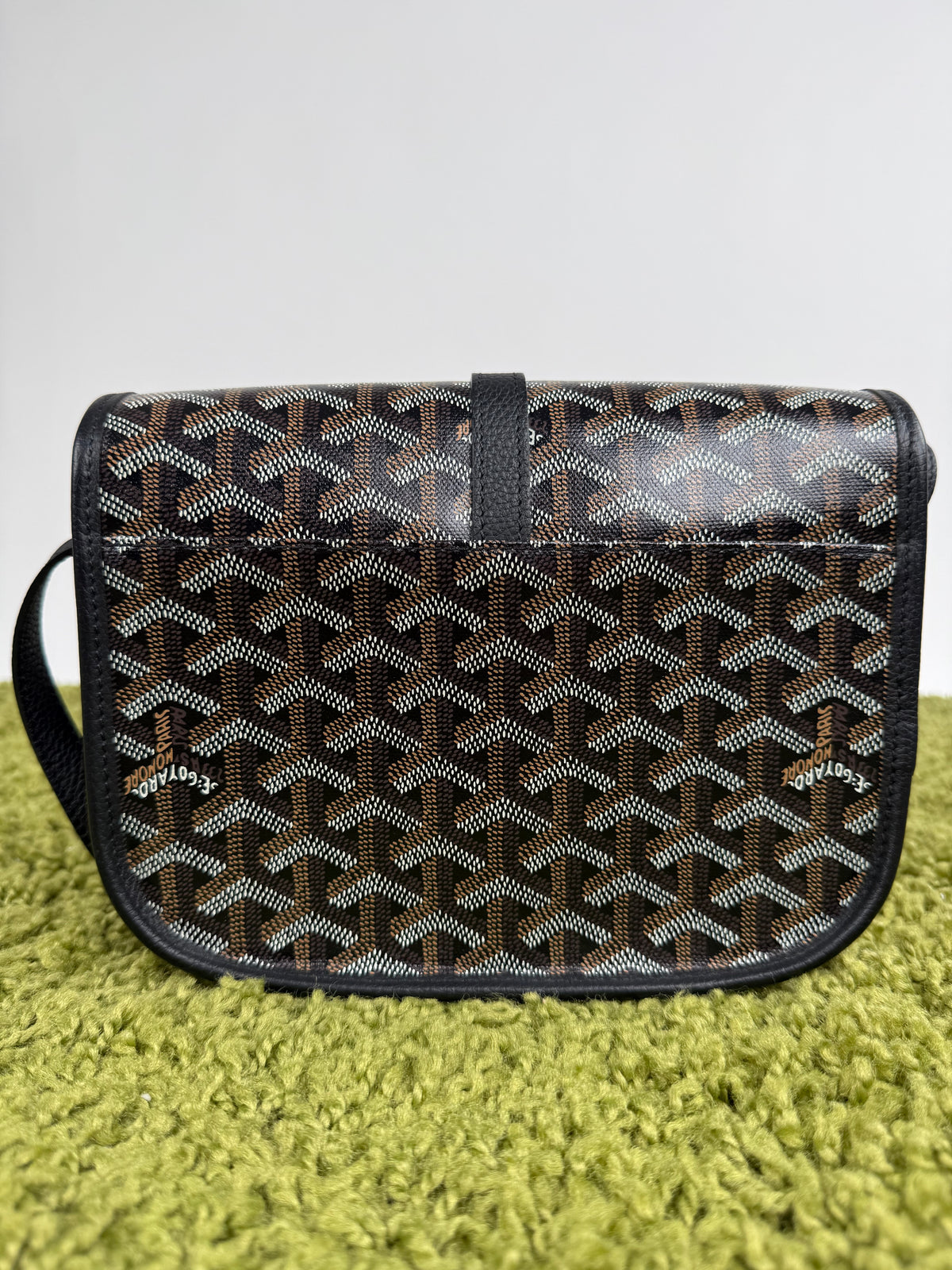 Goyard Borsa a tracolla Belvedère PM in tela Goyardine Nero