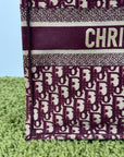 Borsa Tote Book in Tela Christian Dior Bordeaux