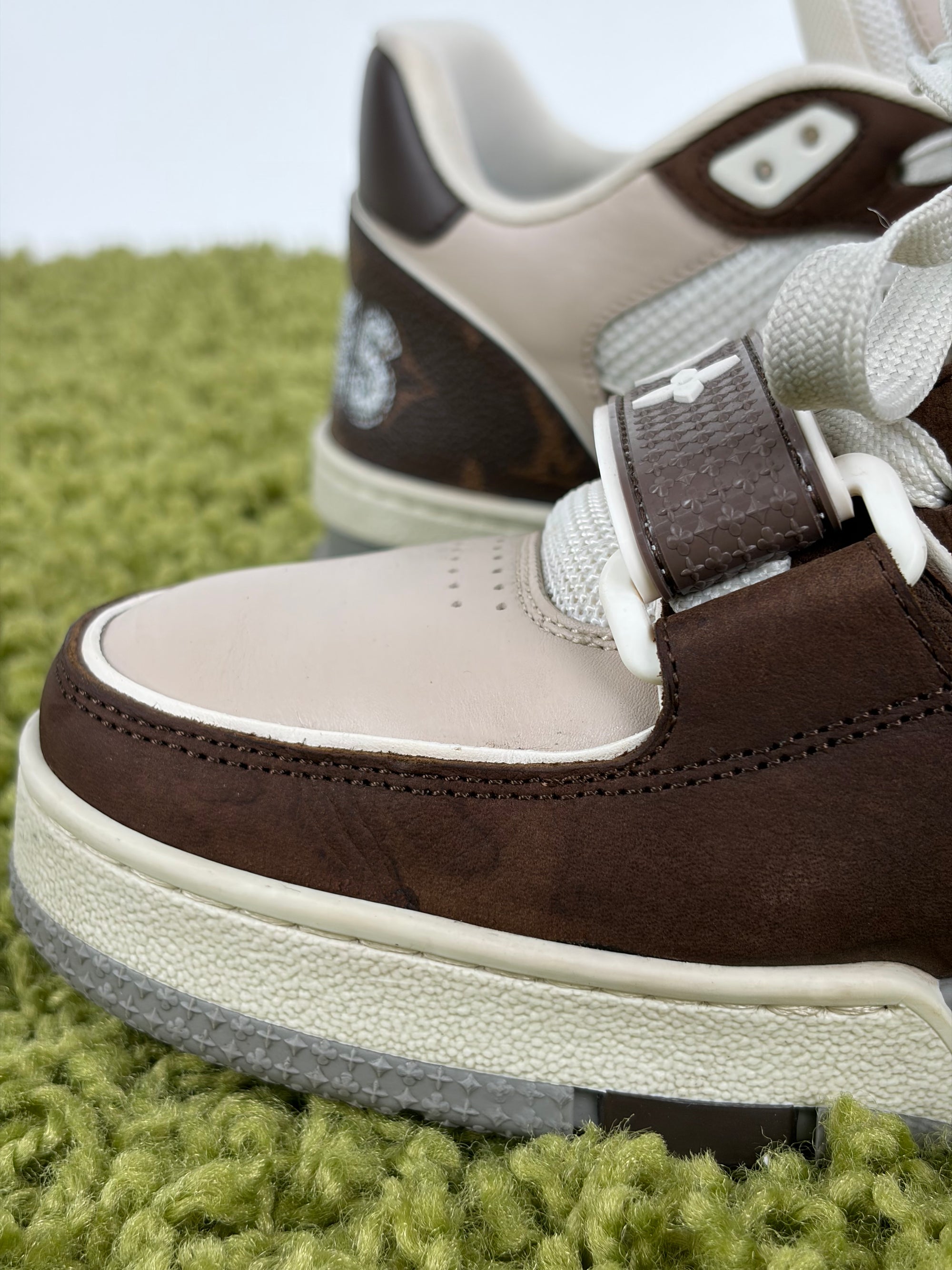 Louis vuitton trainer 6=40 calza 41 marrone bianco e panna