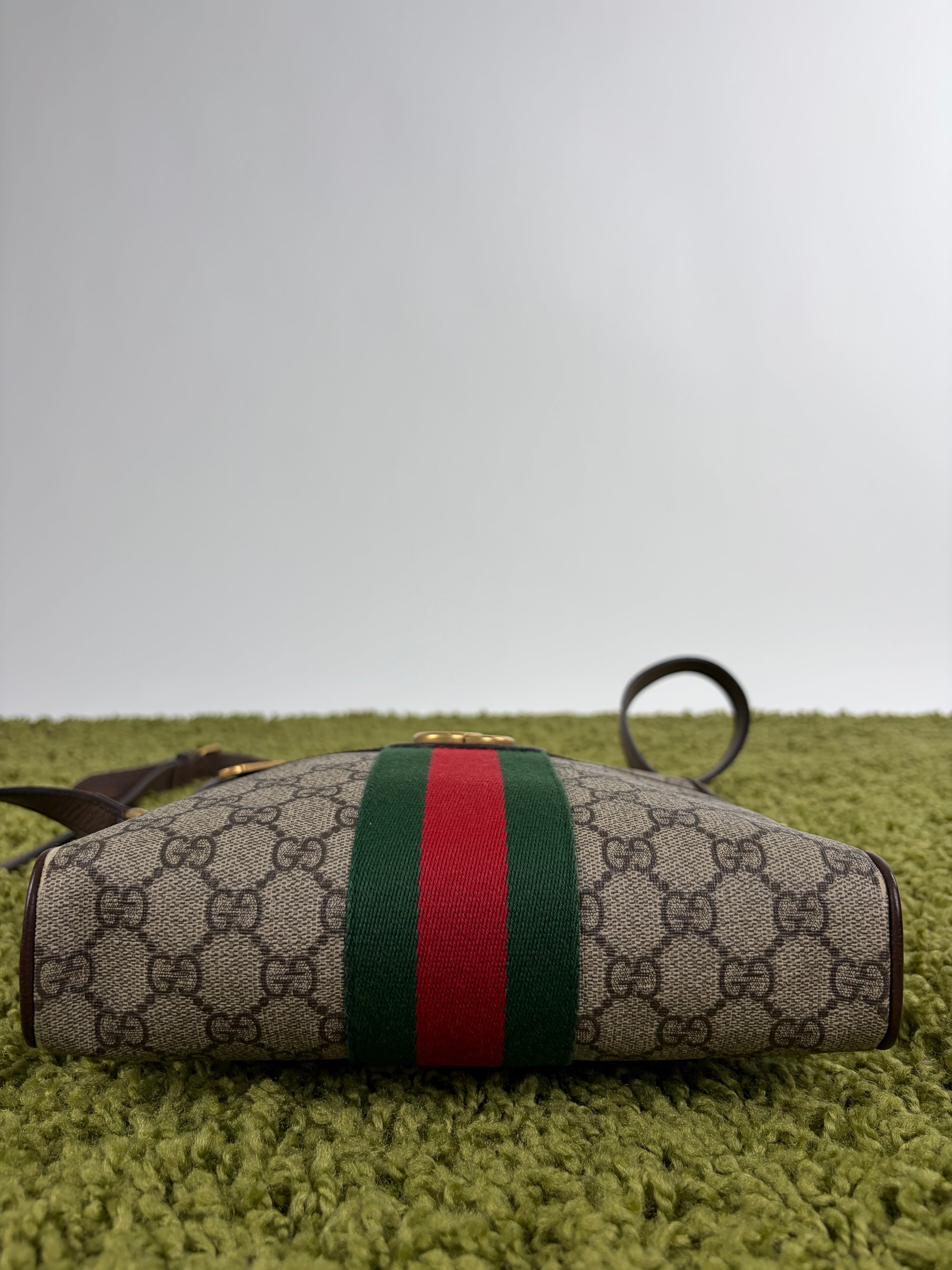 Borsello Gucci beige verde e rosso