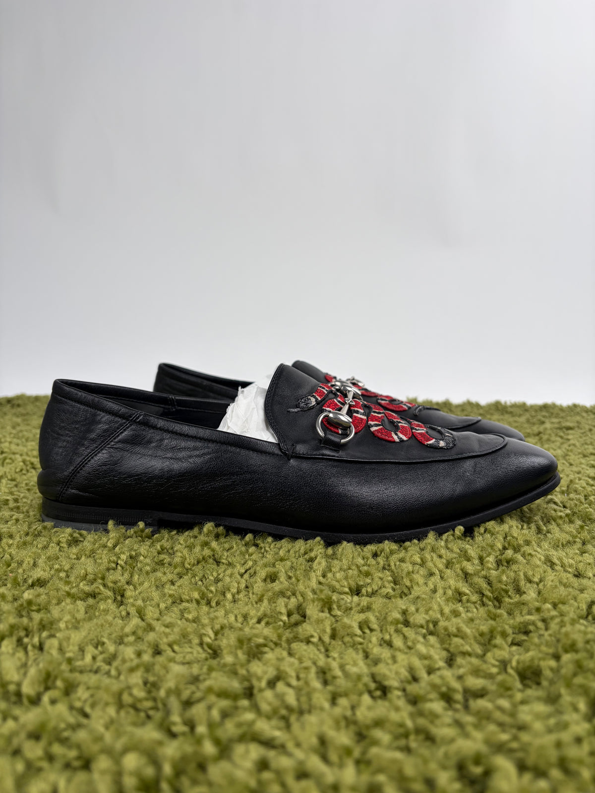 Mocassini Gucci Horsebit Kingsnake Nero 10.5
