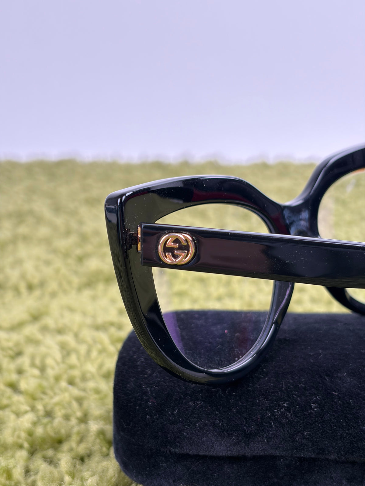 Occhiali Gucci Con montatura a farfalla in acetato nera Multicolor