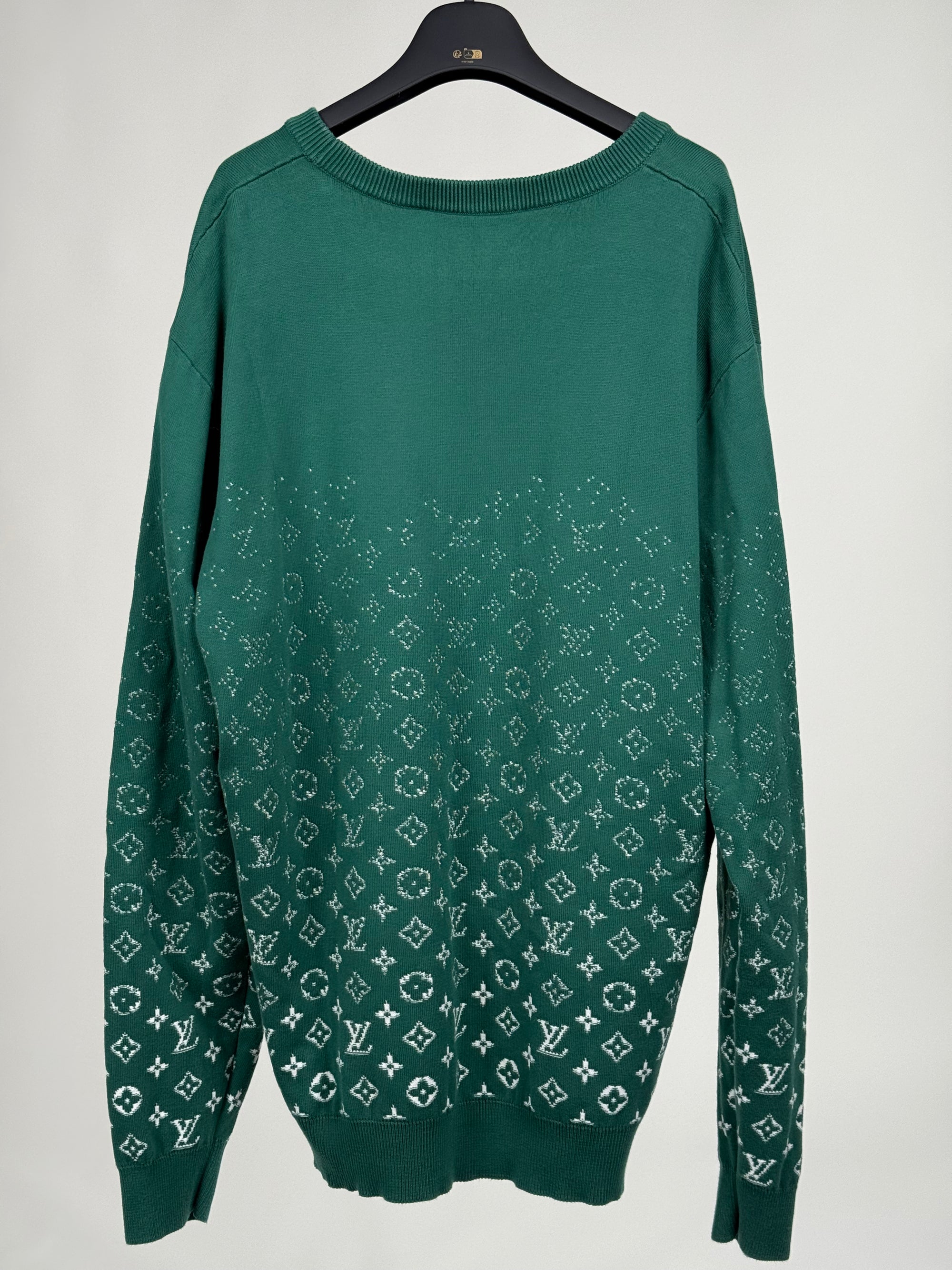 Felpa Louis Vuitton Size XXL verde e bianca