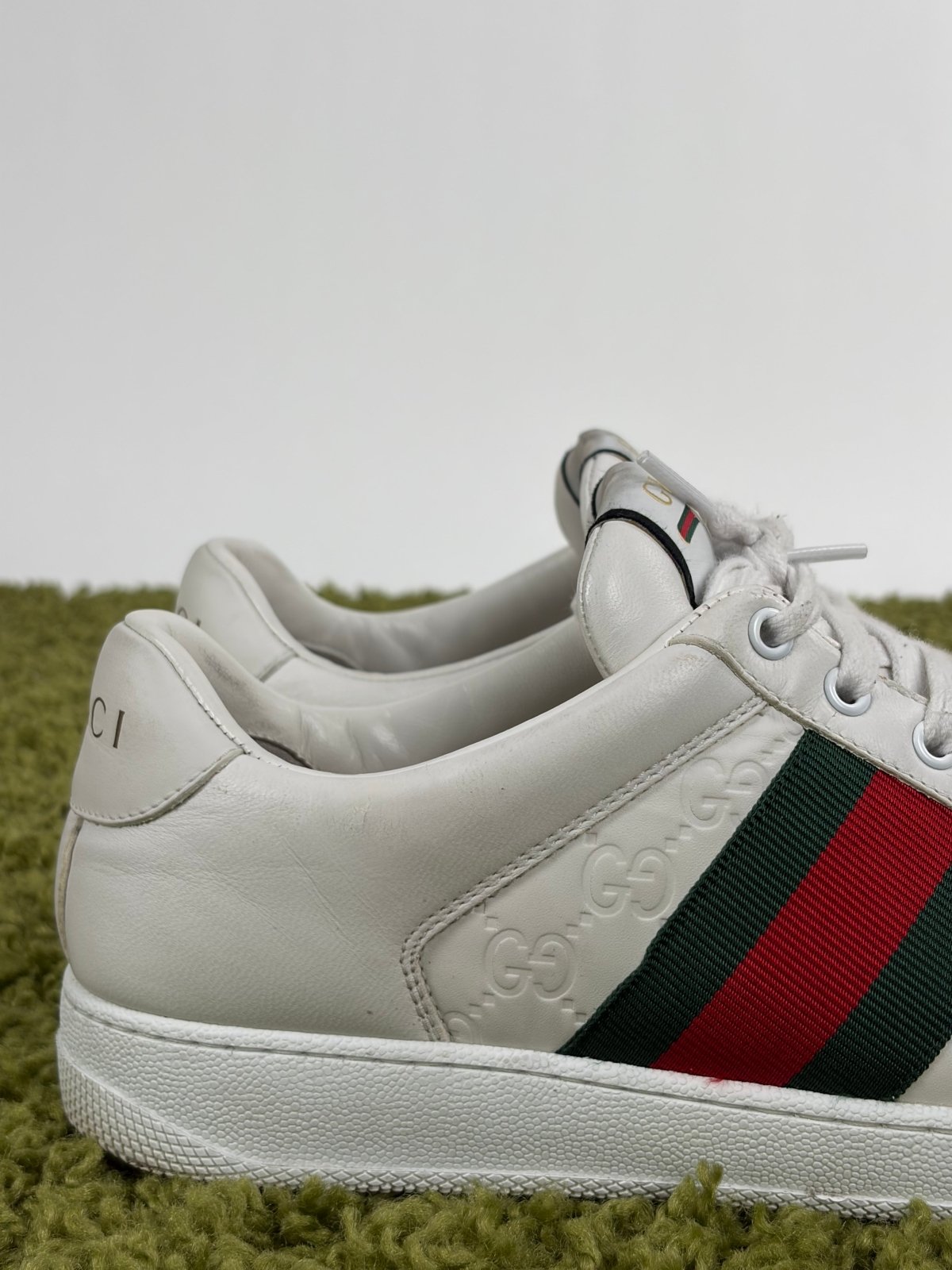 Gucci Ace Size 9=43 calza 43.5 bianche rosse e verdi - Second Hand Di Fiore