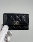 Portacarte à Rabat Boy Chanel Nero