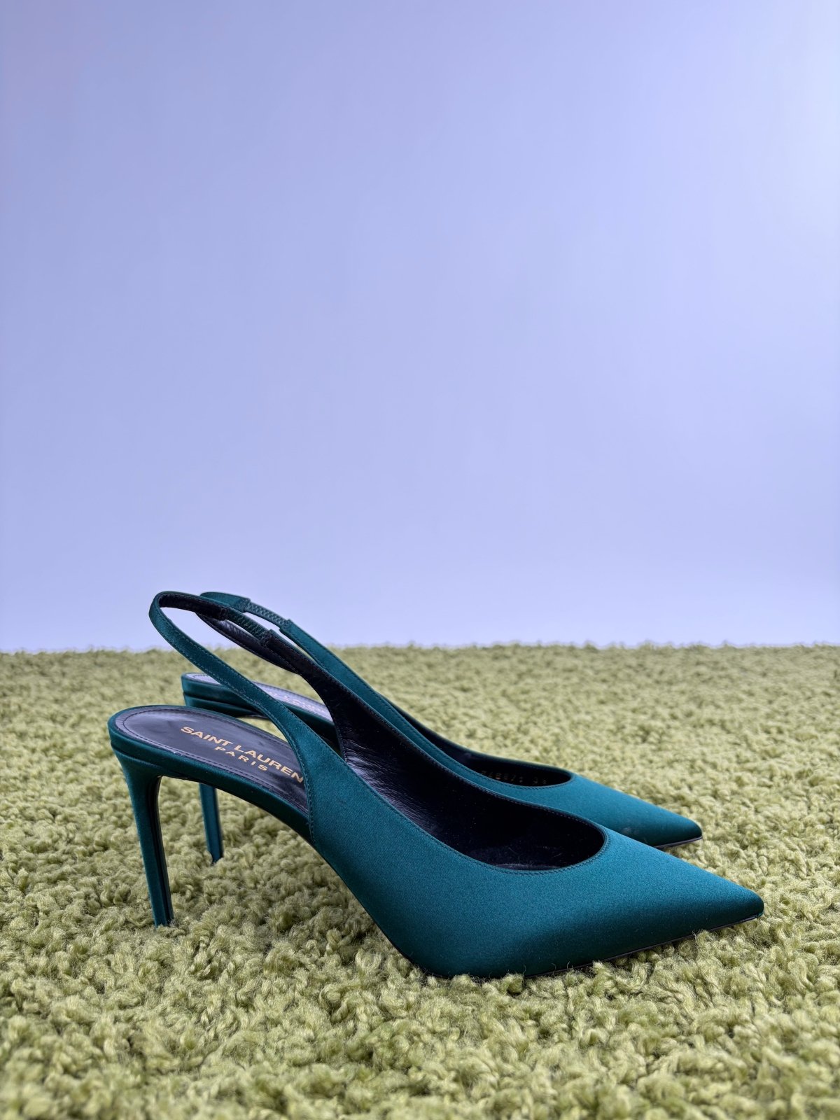 Tacchi Saint Laurent Size 39 verdi smeraldo - Second Hand Di Fiore