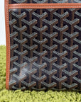 Pochette Goyard Jouvence in tela Goyardine nera con profili marroni