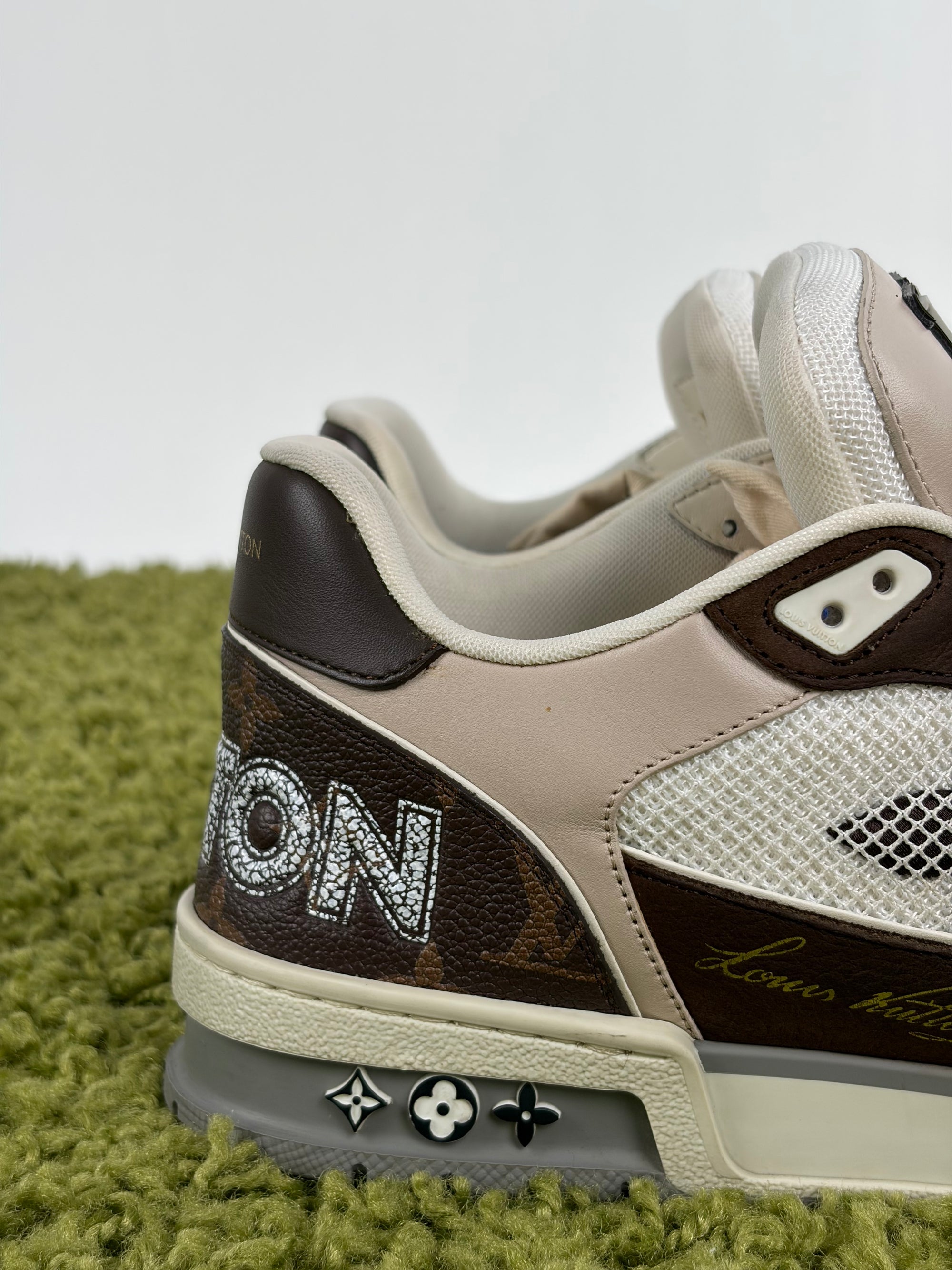Louis vuitton trainer 6=40 calza 41 marrone bianco e panna