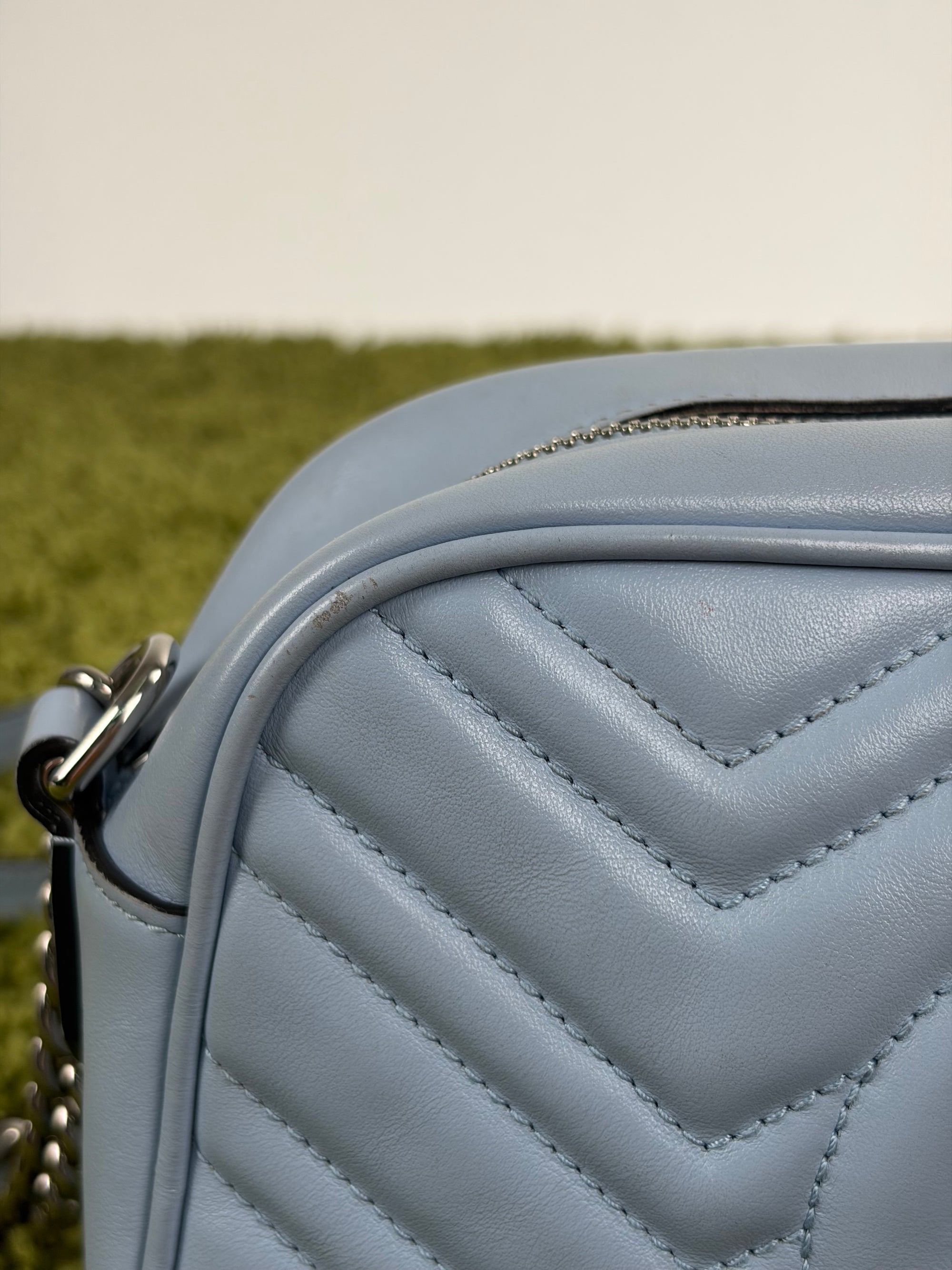 Borsa Gucci Marmont azzurra
