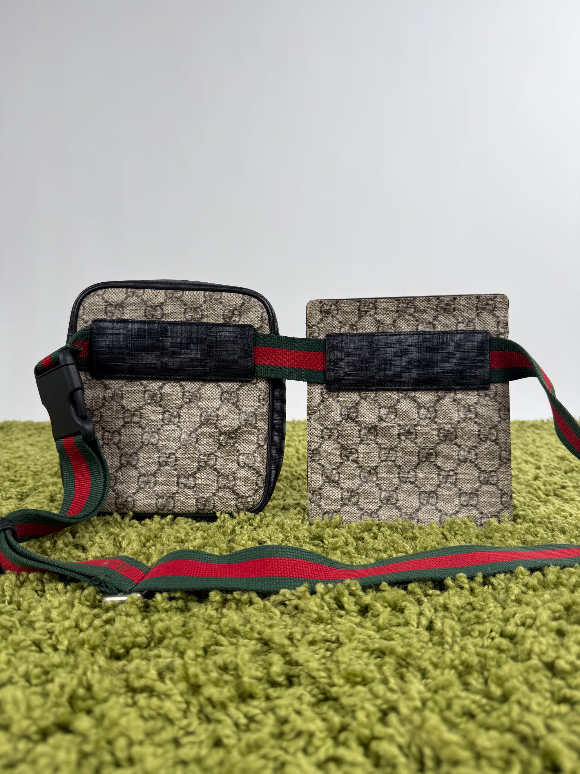 Gucci Double Belt Bag Beige