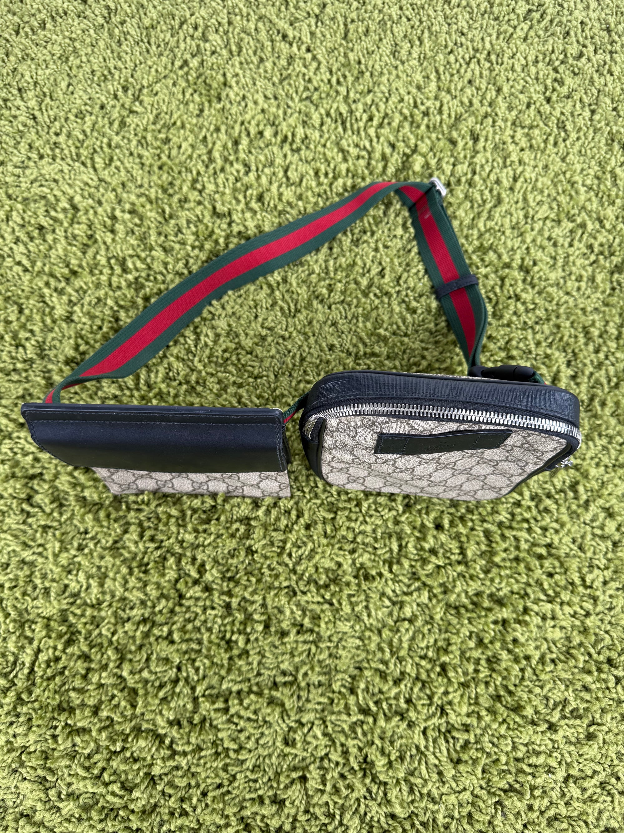 Gucci Double Belt Bag Beige