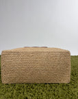 Borsa Celine Cabas Thais in rafia beige e marrone