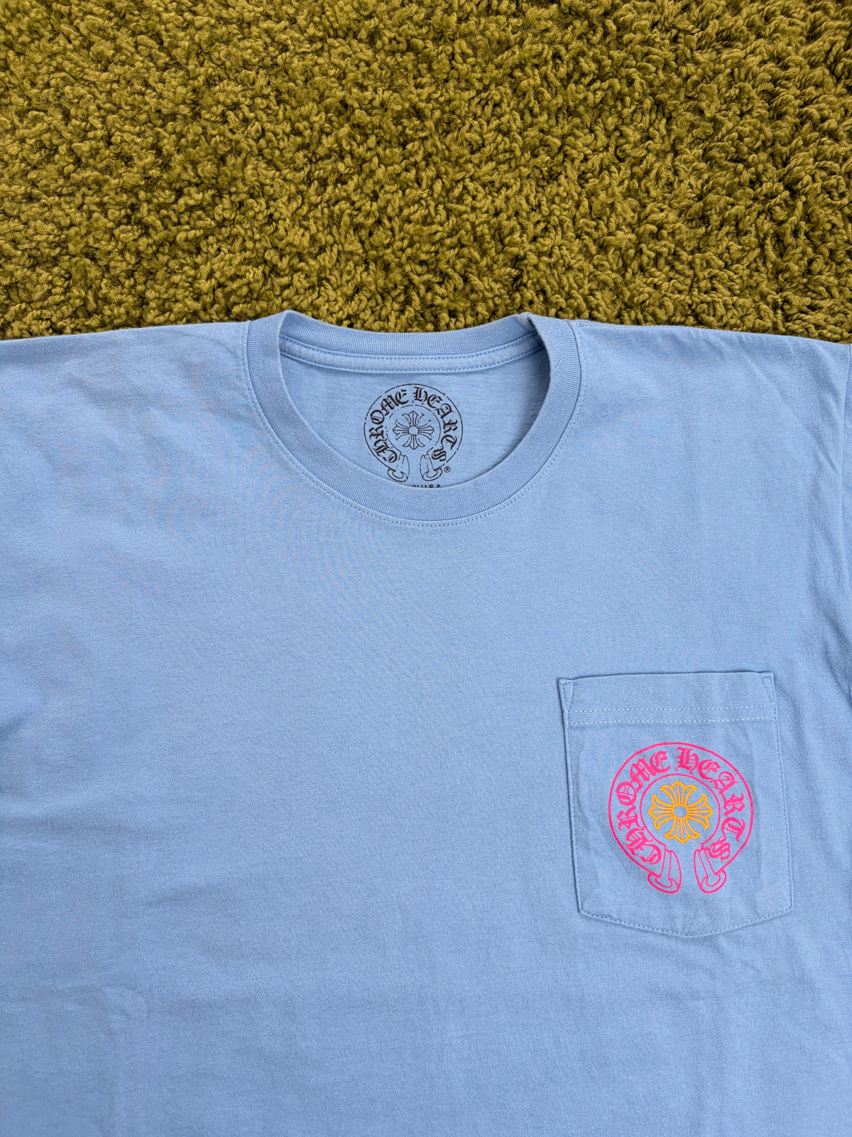 T-Shirt Chrome Miami Exclusive Horseshoe Hearts Azzurro L