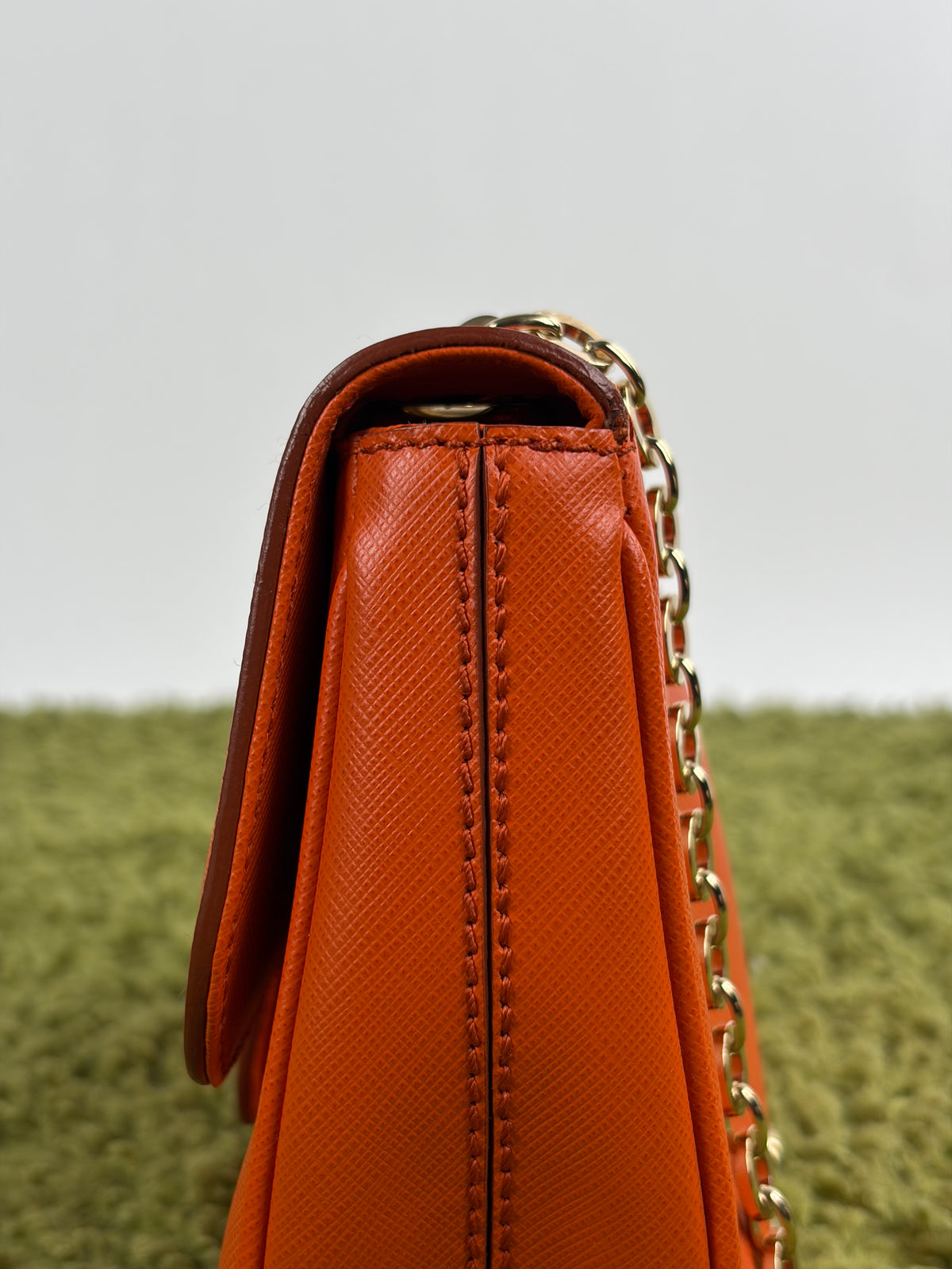 Borsa Ferragamo Gancini Chain Arancione