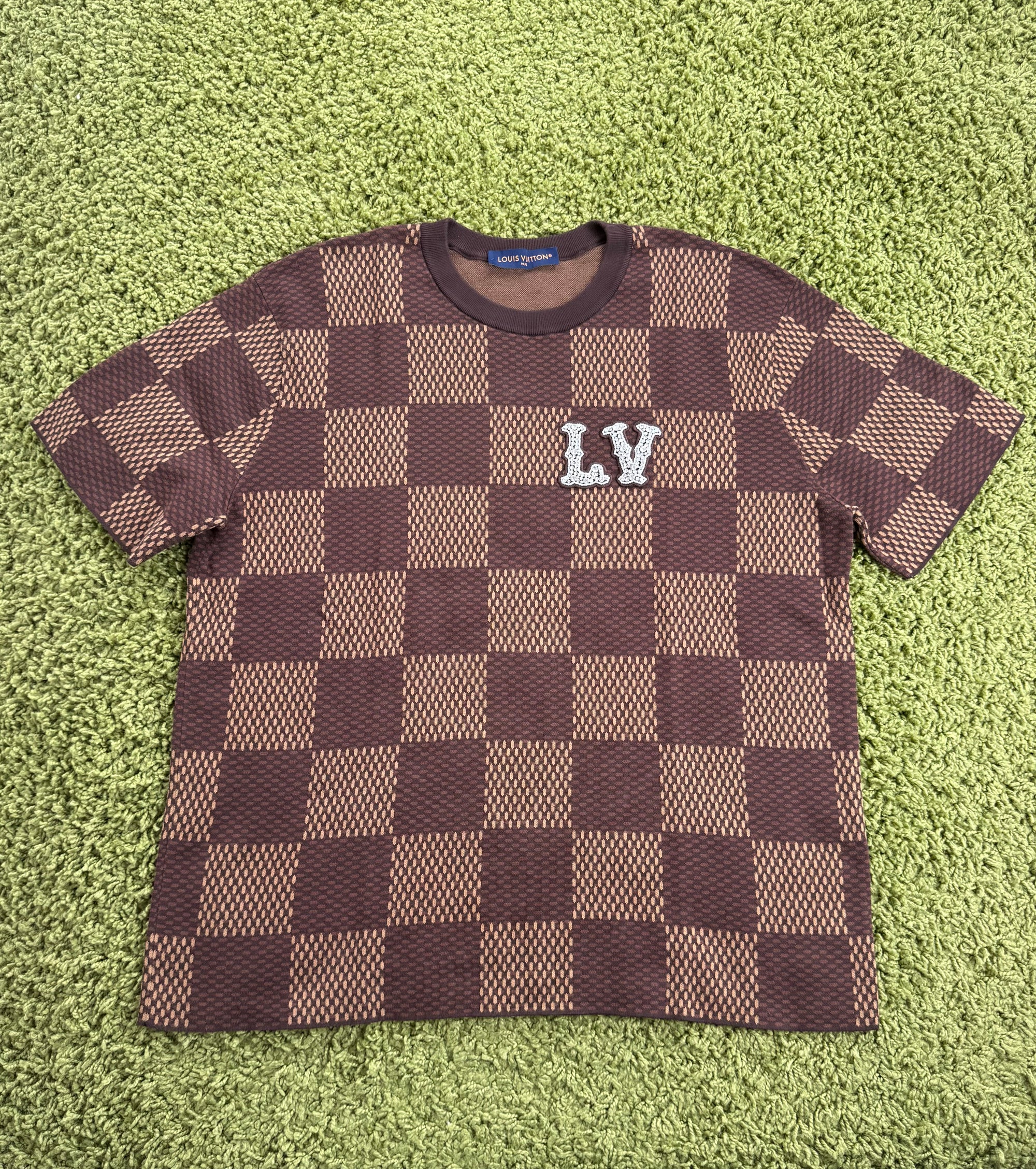 T-Shirt Damier Ébène Louis Vuitton Marrone 4L