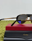 Occhiali da sole Cartier CT0296S Con montatura pilot in metallo e aste oro
