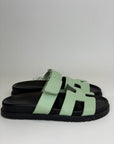 Sandalo Hermès Size 35 neri e verdi