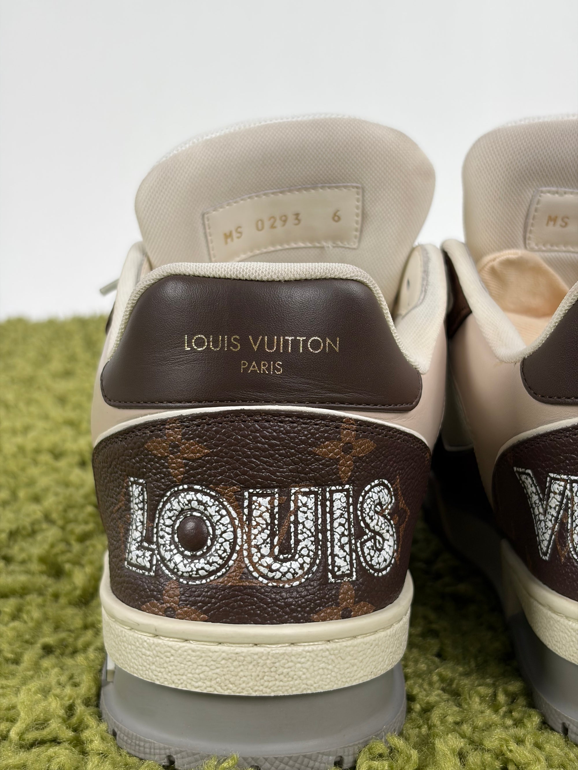 Louis vuitton trainer 6=40 calza 41 marrone bianco e panna