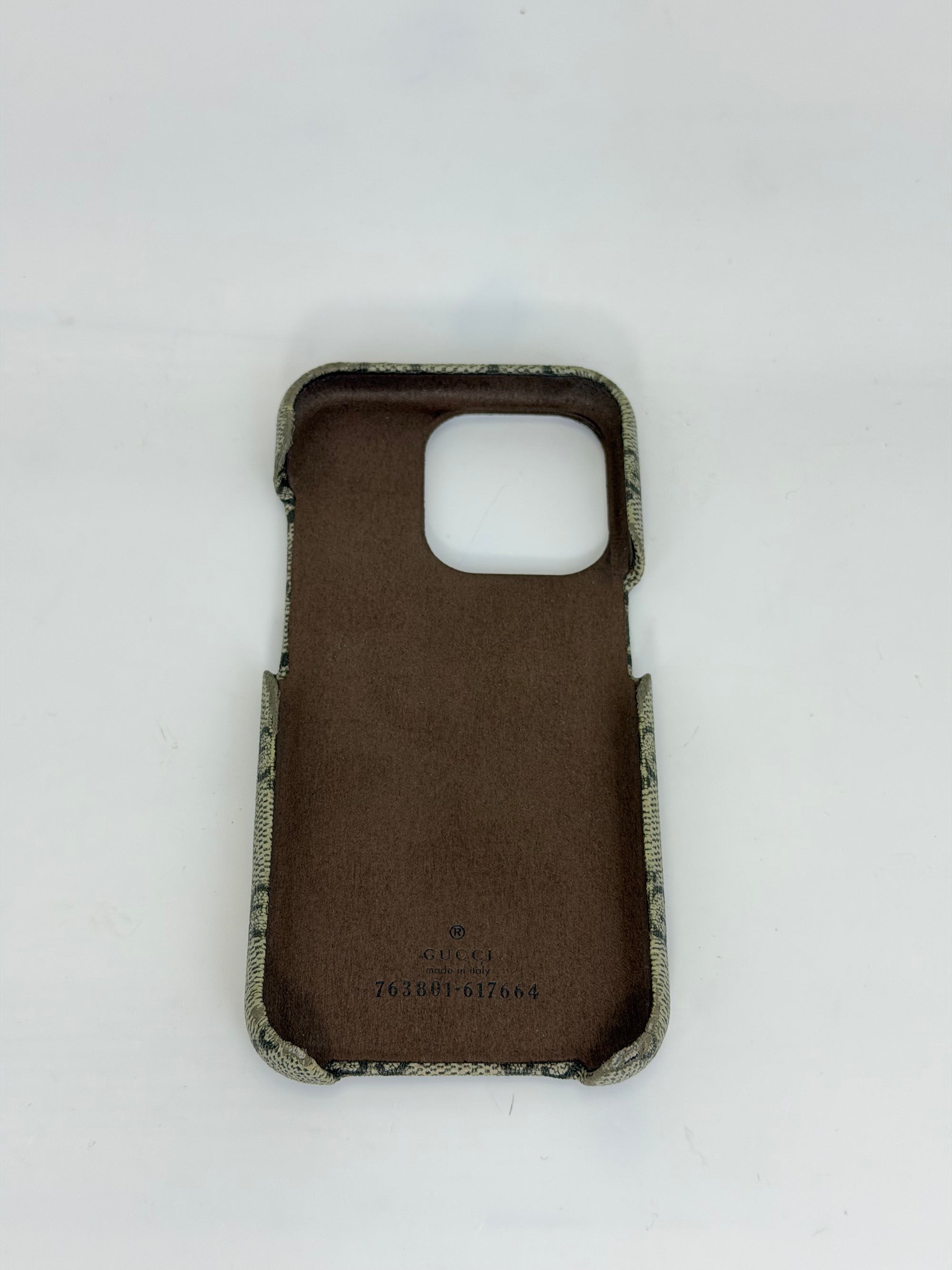 Cover Gucci per IPhone 16 pro beige e oro