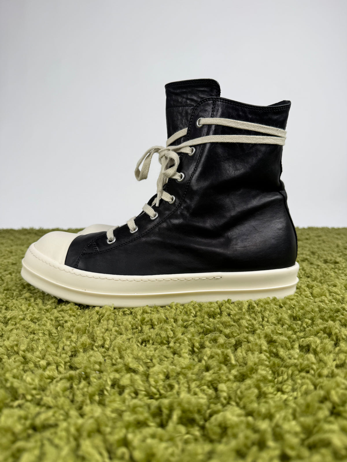 Rick Owens Ramones DRKSHDW in pelle Nero 43