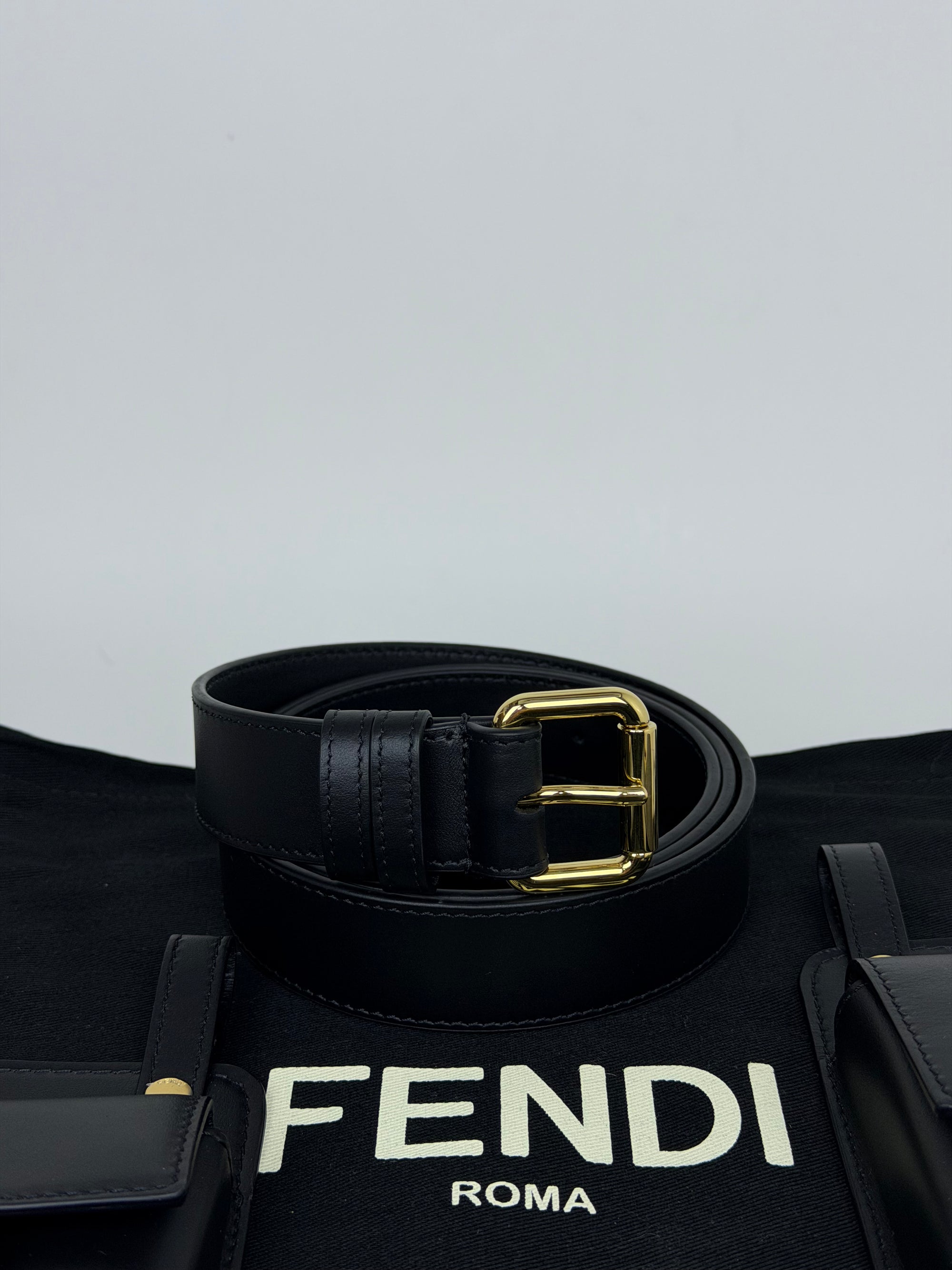 Cintura Fendi con portafogli nera