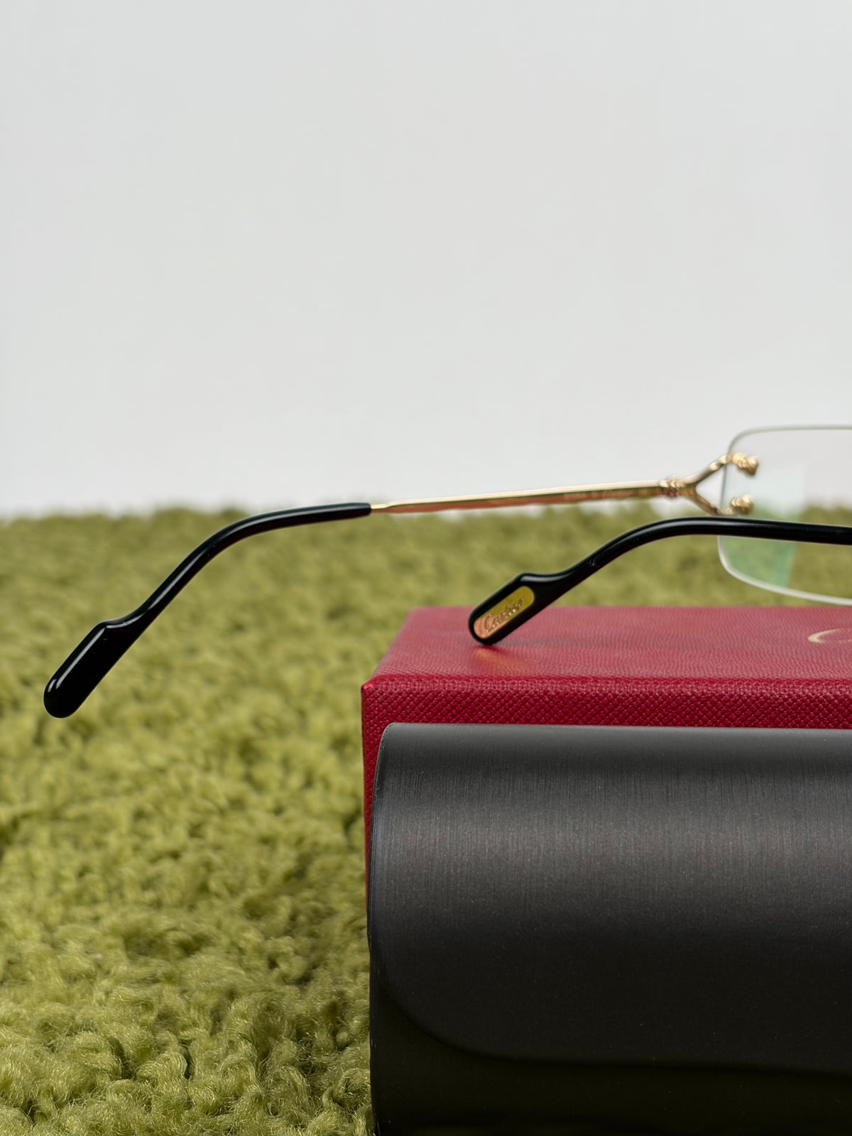 Occhiali Rimless Rettangolari CT05630 Cartier Con aste oro