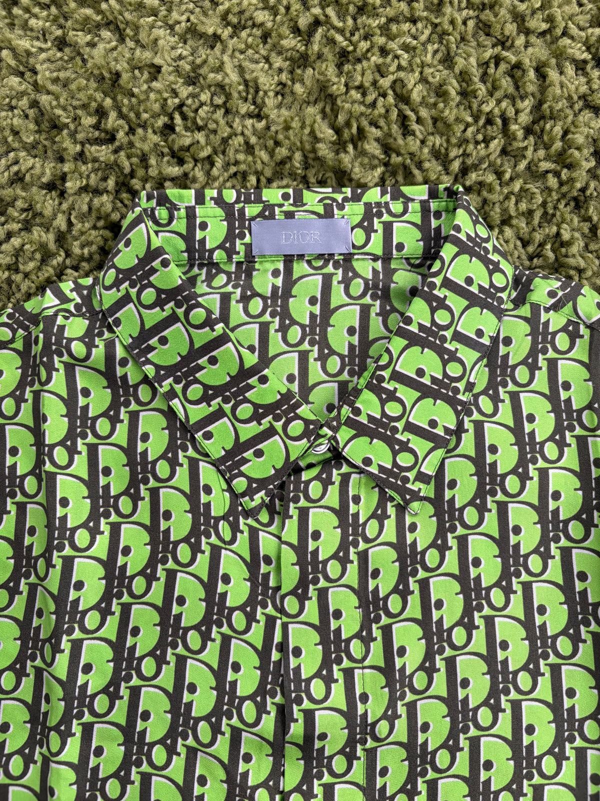 Camicia Christian Dior Oblique Pixel Verde 40