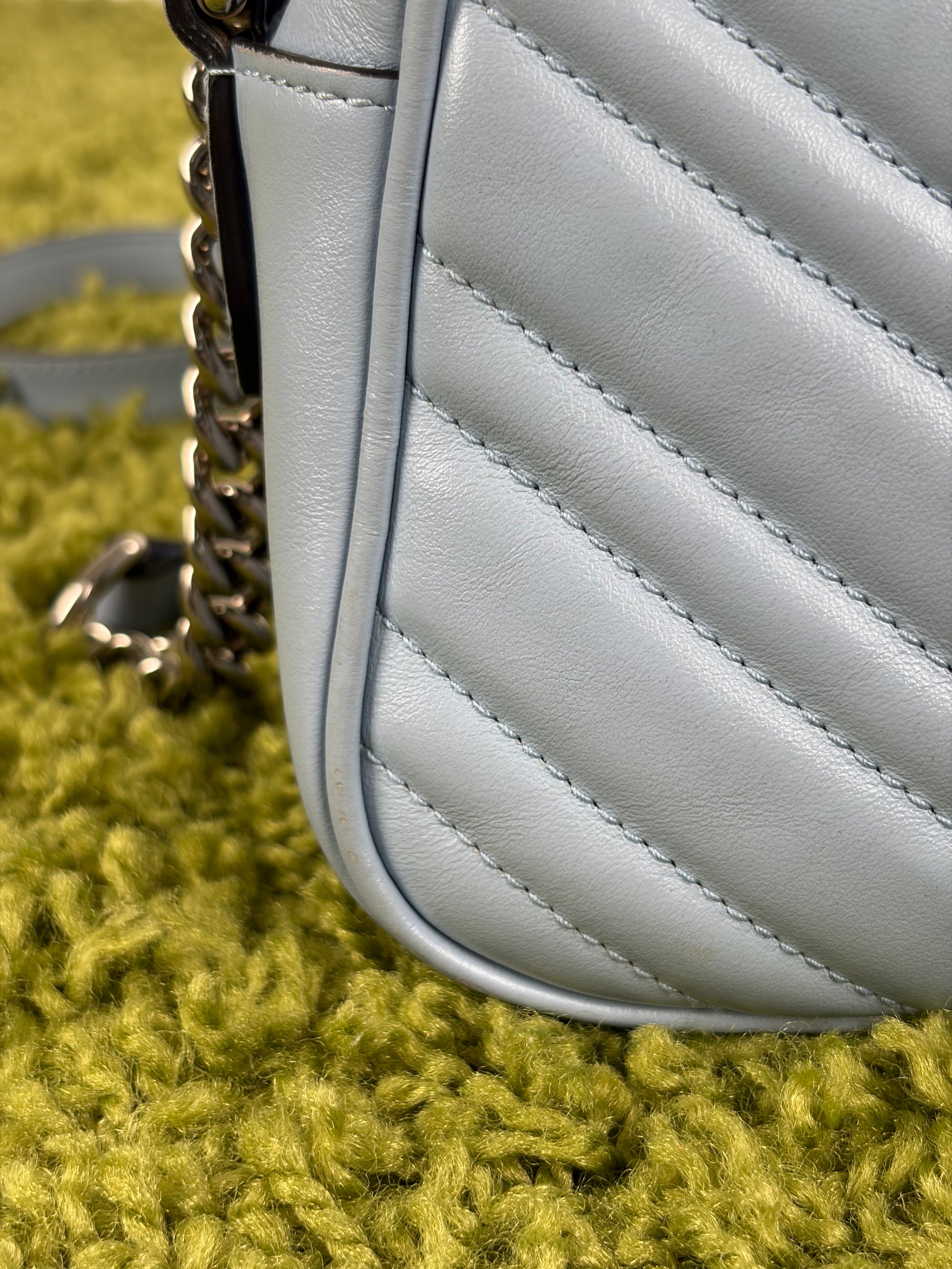Borsa Gucci Marmont azzurra