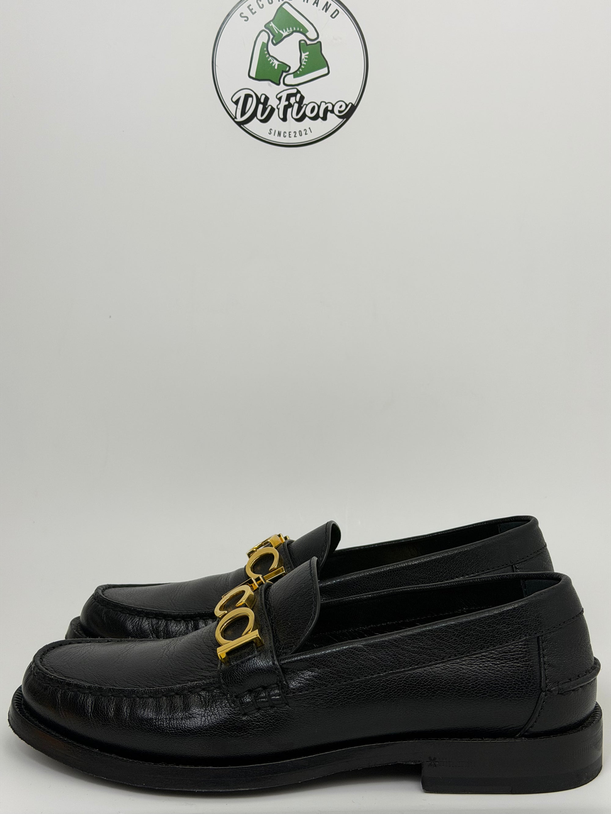 Mocassino Gucci Size 38 nero e oro