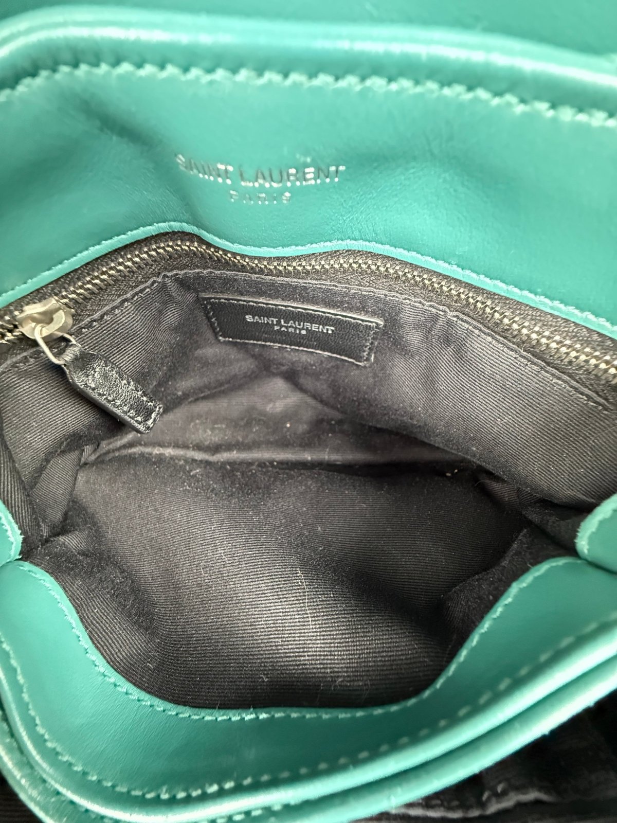 Borsa a tracolla Saint Laurent Toy LouLou Verde - Second Hand Di Fiore