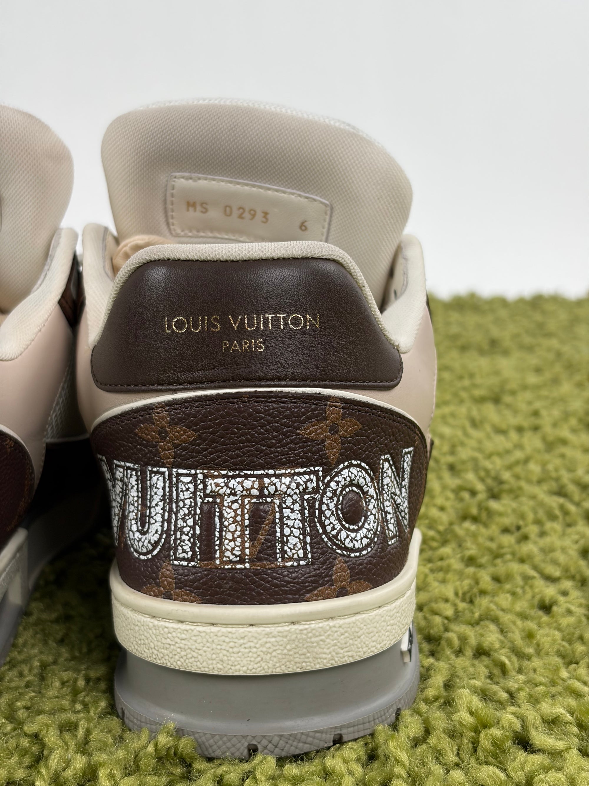 Louis vuitton trainer 6=40 calza 41 marrone bianco e panna